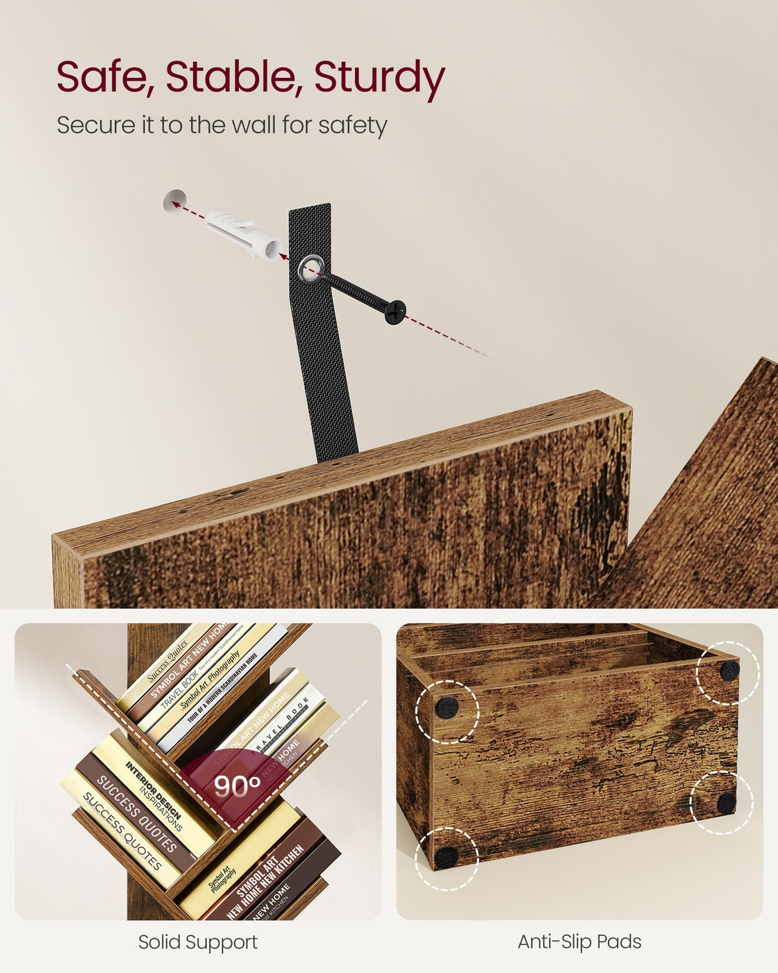 Tree-Style Bookshelf With Cabinet