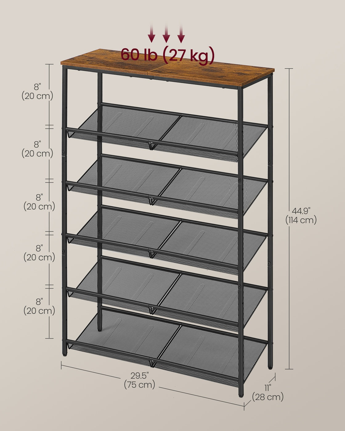 Adjustable Shoe Rack with Storage Shelves for Entryway
