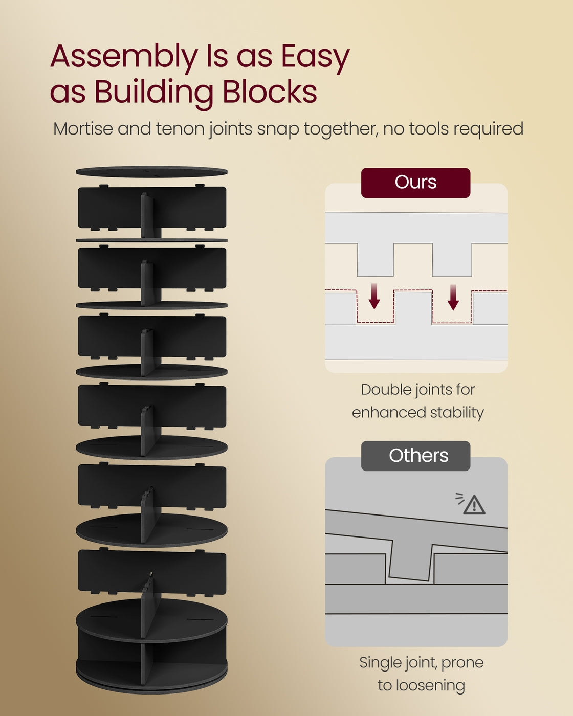 7-Tier Rotating Shoe Rack Tower - Free Standing 360 Degree Spinning Shoe Organizer
