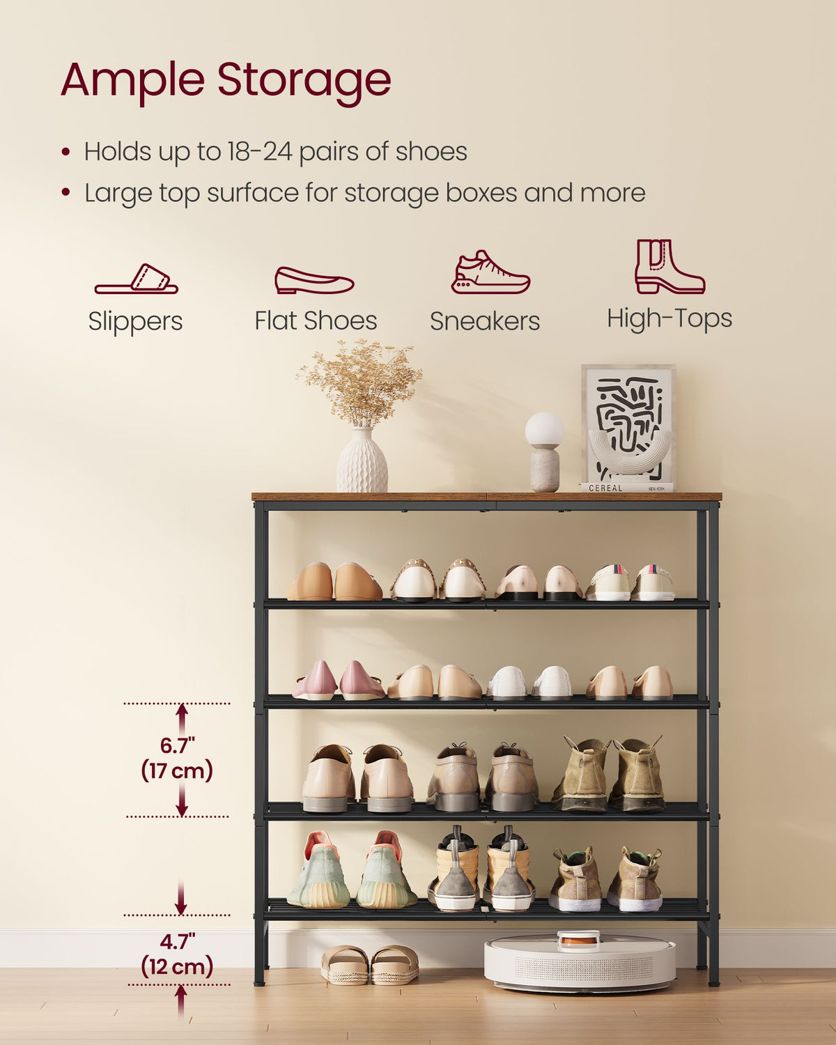 Shoe Rack - Shoe Storage Rack for Closet - Entryway - Living Room