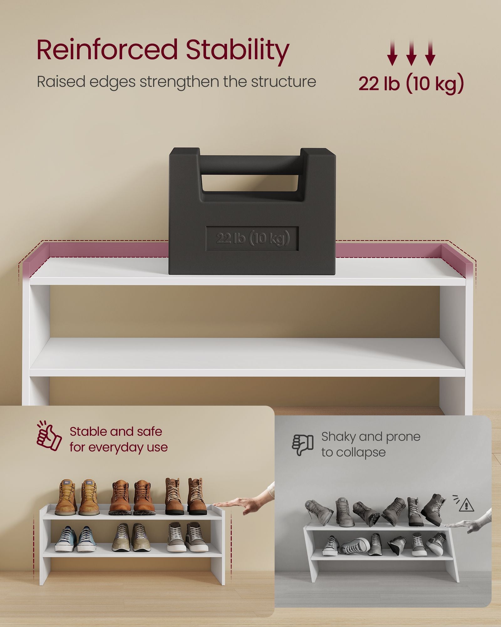 Wide Stackable Shoe Rack