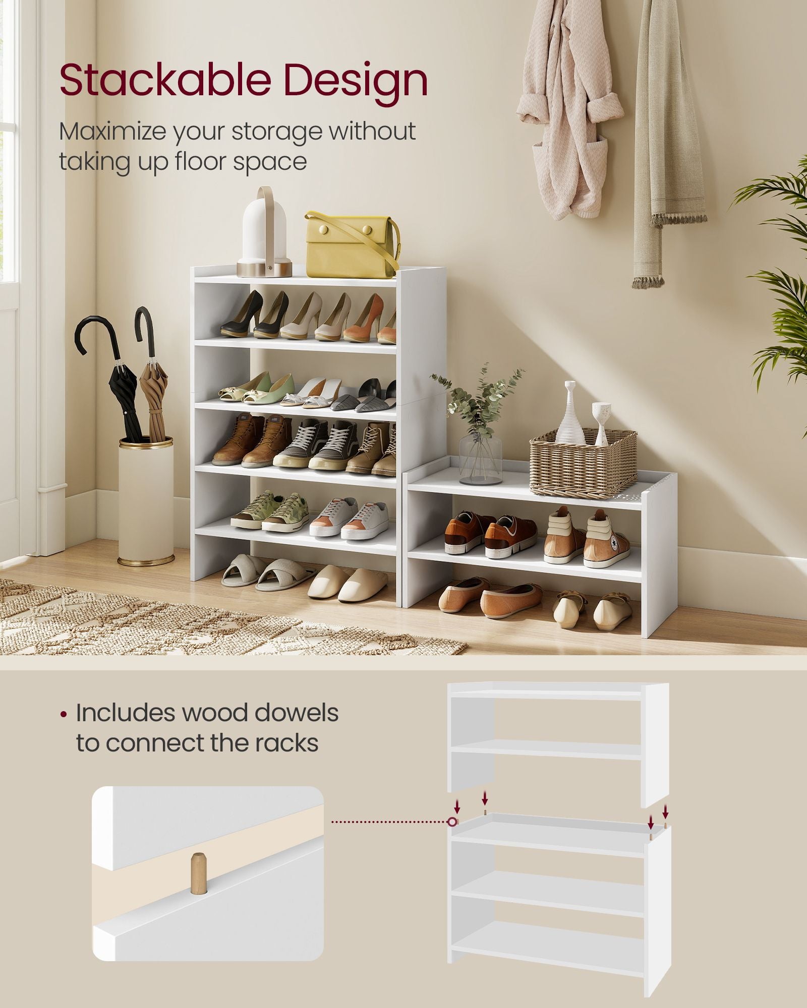Compact Stackable Shoe Rack
