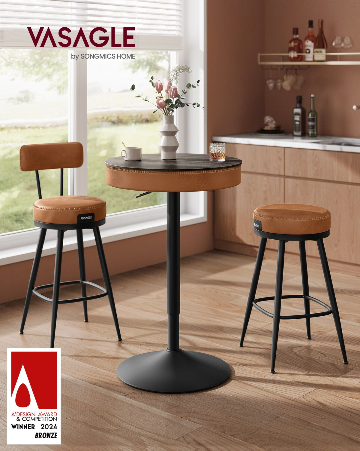 EKHO Collection - Height Adjustable Bar Table - Set of 2