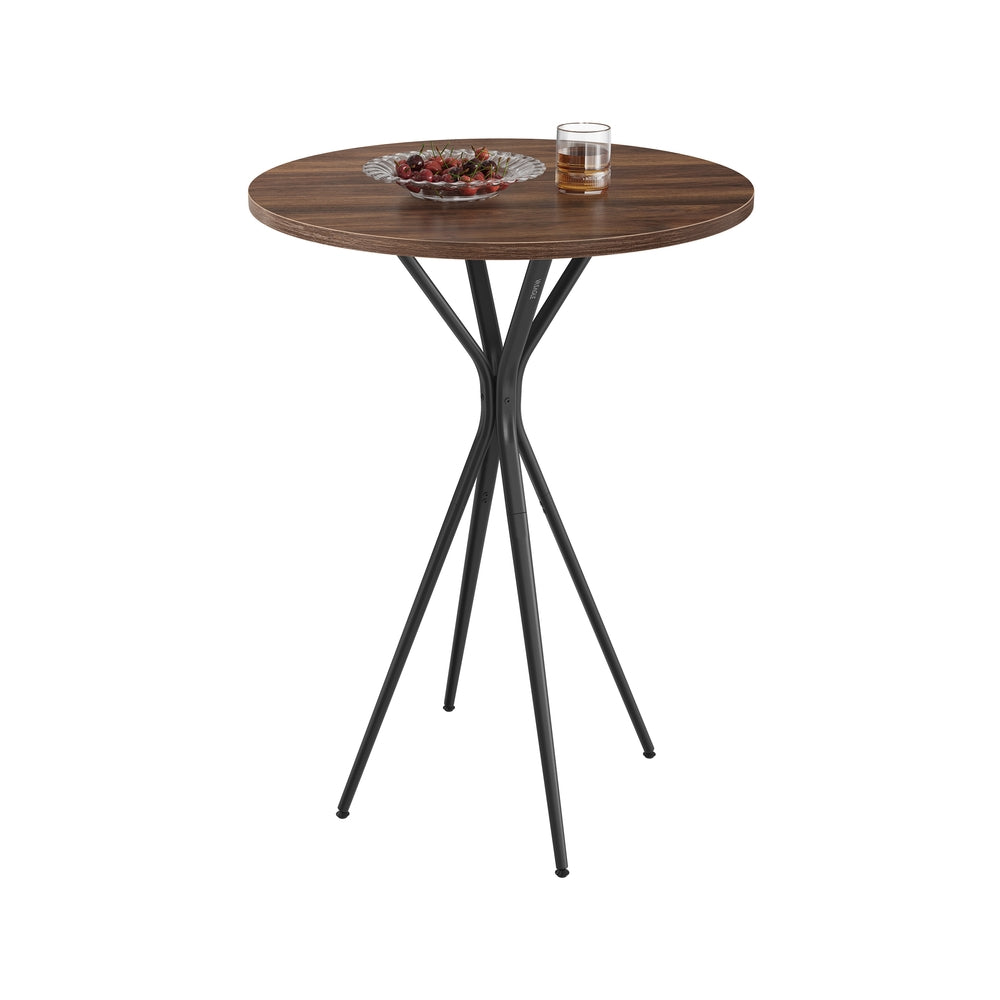Round Bar Table - Natural Walnut + Black
