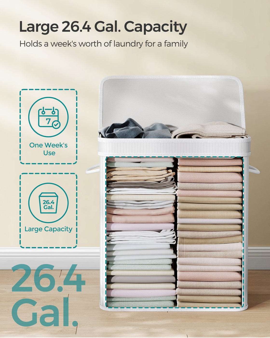 Bamboo Laundry Hamper With Lid