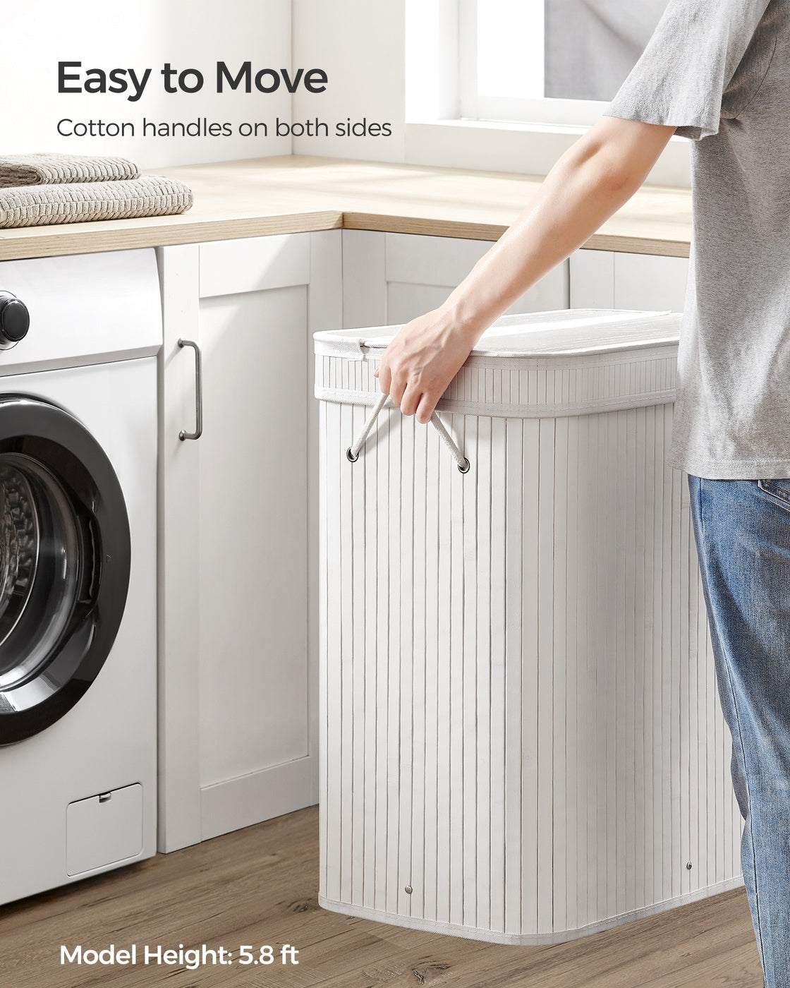 Bamboo Laundry Hamper With Lid