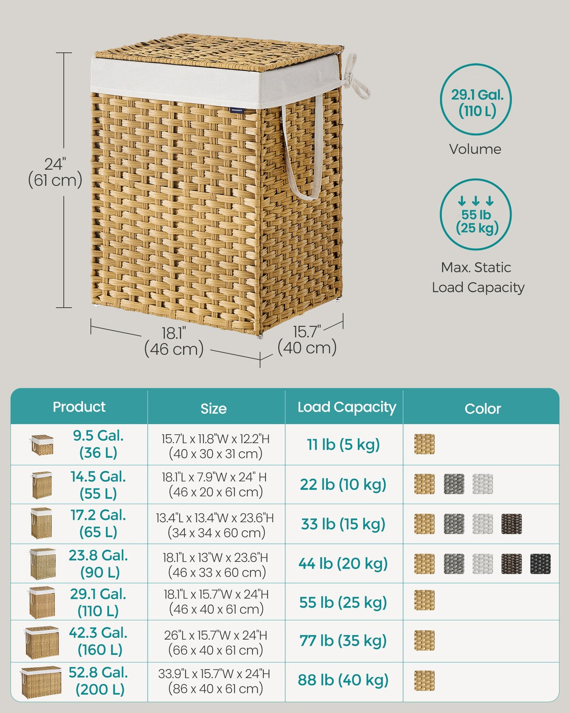 Rattan-Look Laundry Hamper