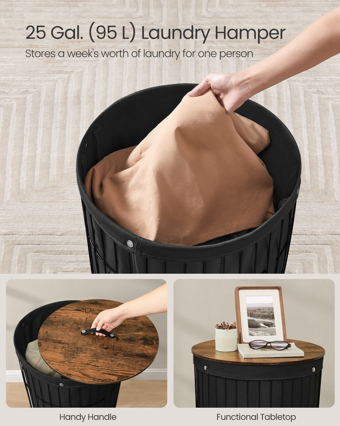 Round Laundry Hamper With Lid