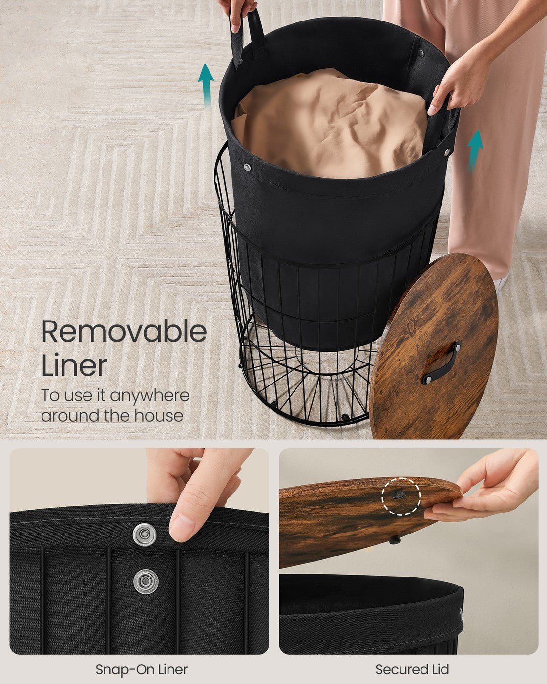 Round Laundry Hamper With Lid