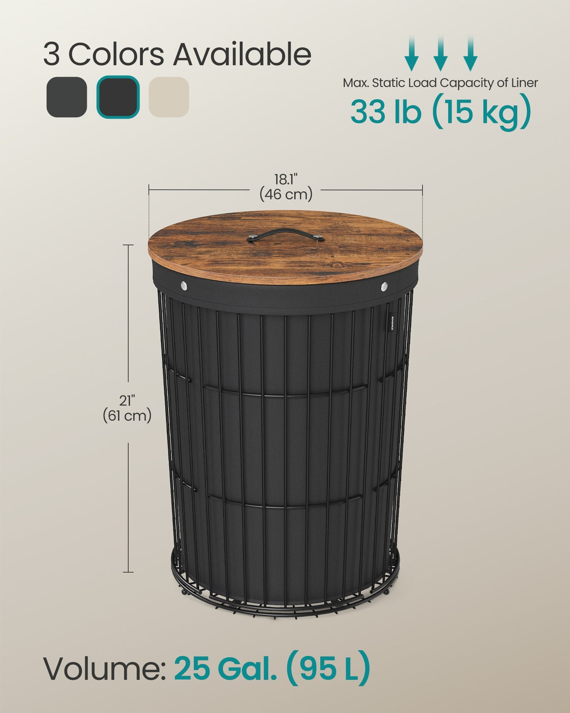 Round Laundry Hamper With Lid