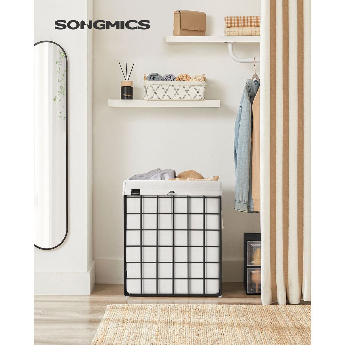 Laundry Hamper - Metal Wire Frame - 34.3 Gallon