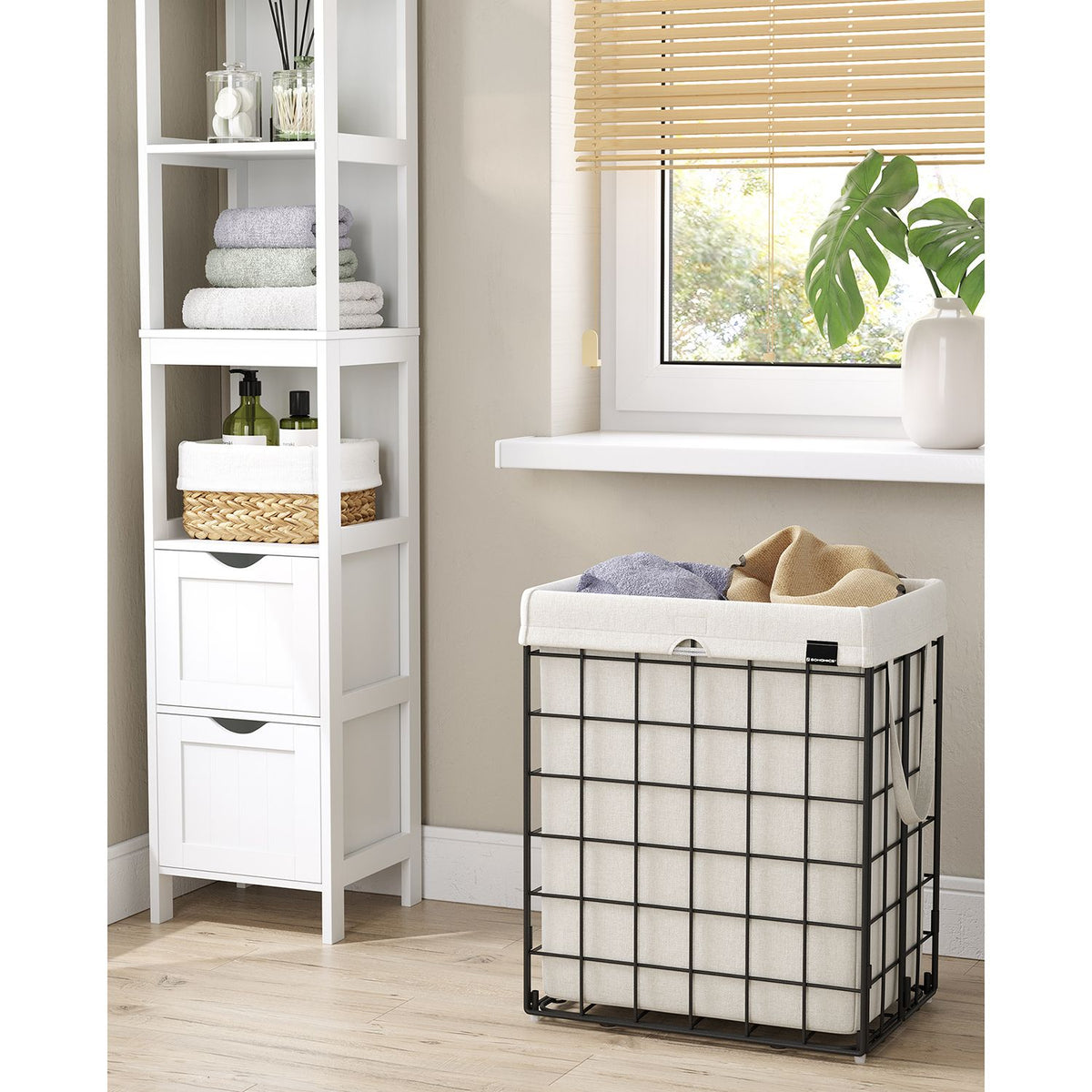 Laundry Hamper - Metal Wire Frame - 34.3 Gallon