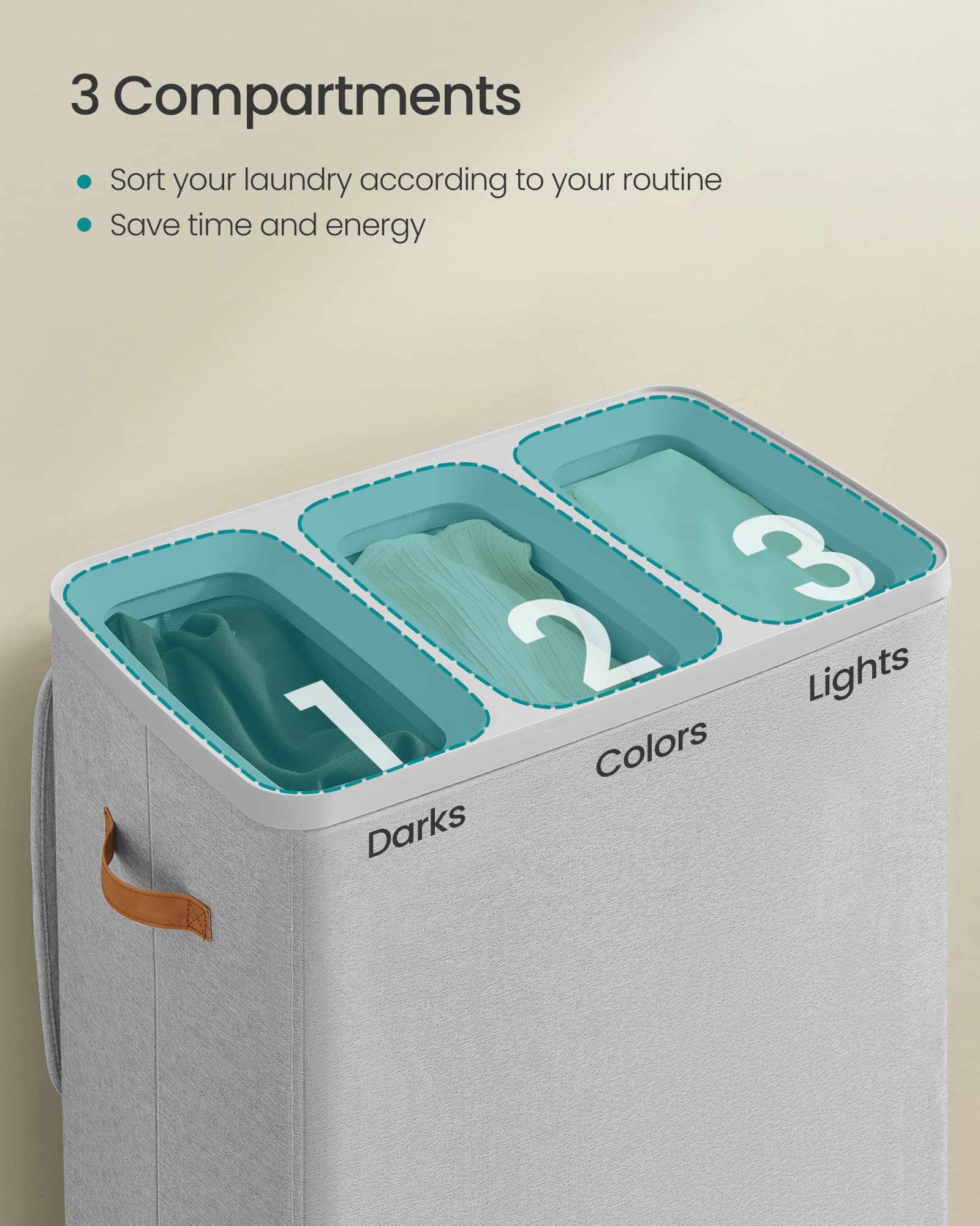 Laundry Hamper - 50 Gallon - Lid And Handles - Tall Soft Sided