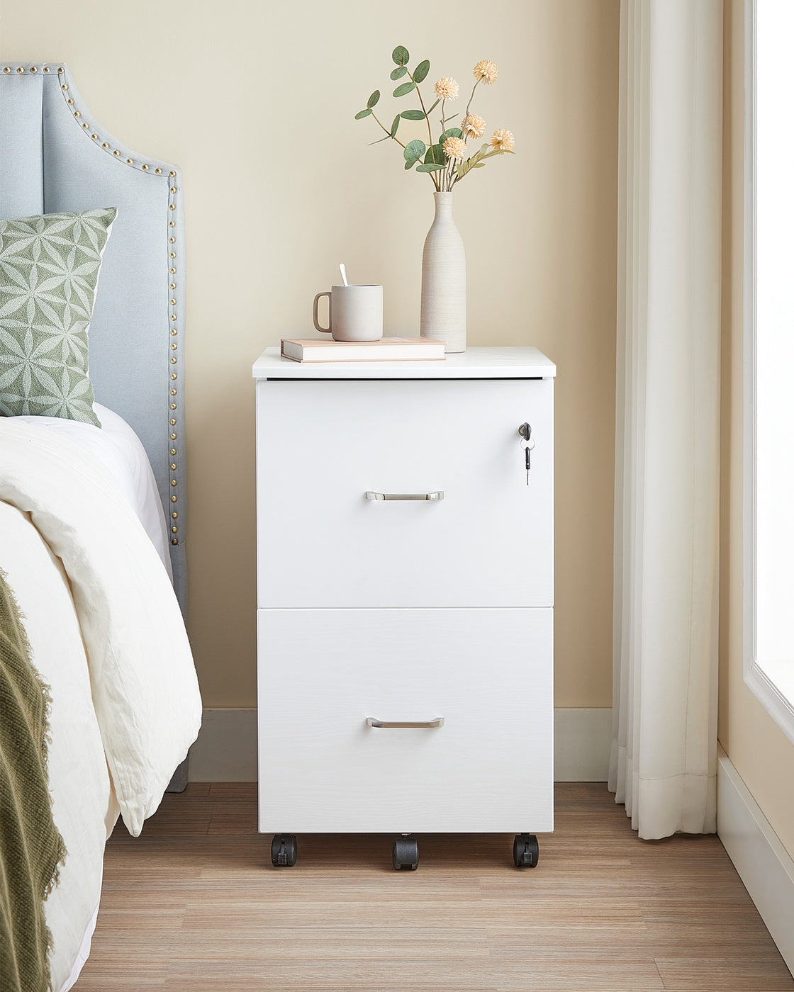 Rolling File Cabinet - 2-Drawer - Locking - For Home Office