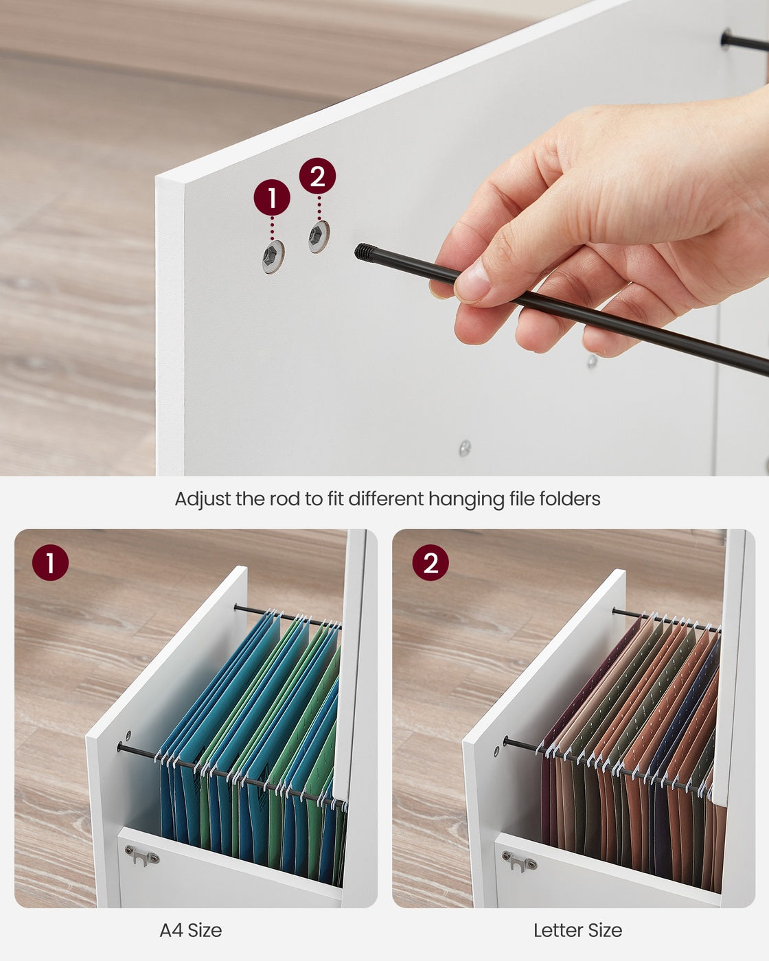 Rolling File Cabinet - 2-Drawer - Locking - For Home Office