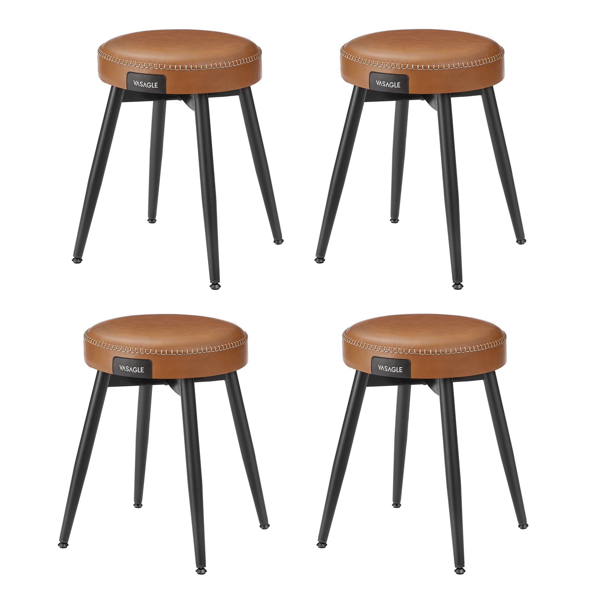 EKHO Collection - Dining Chairs Stools Set of 2 - Caramel Brown