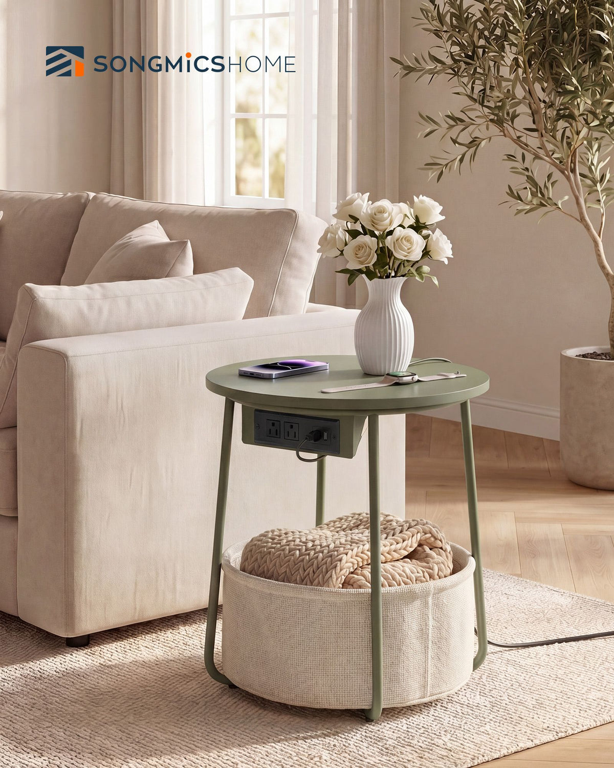 Round Side End Table