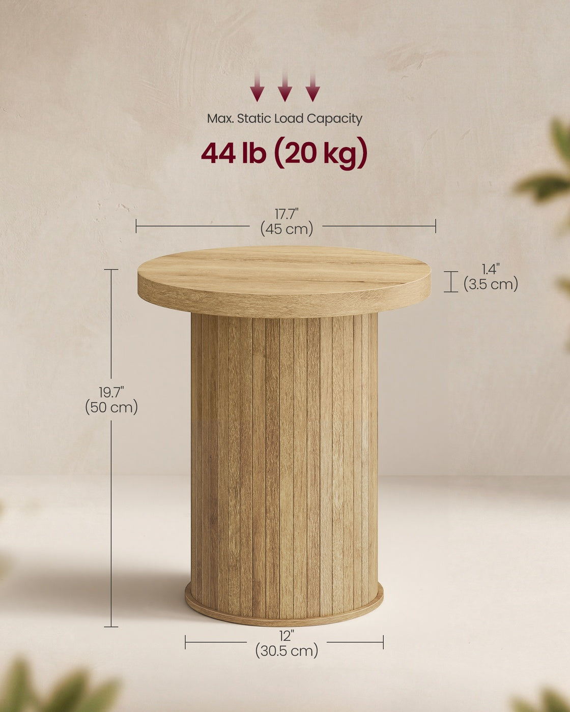 Round Side Table - Natural Brown