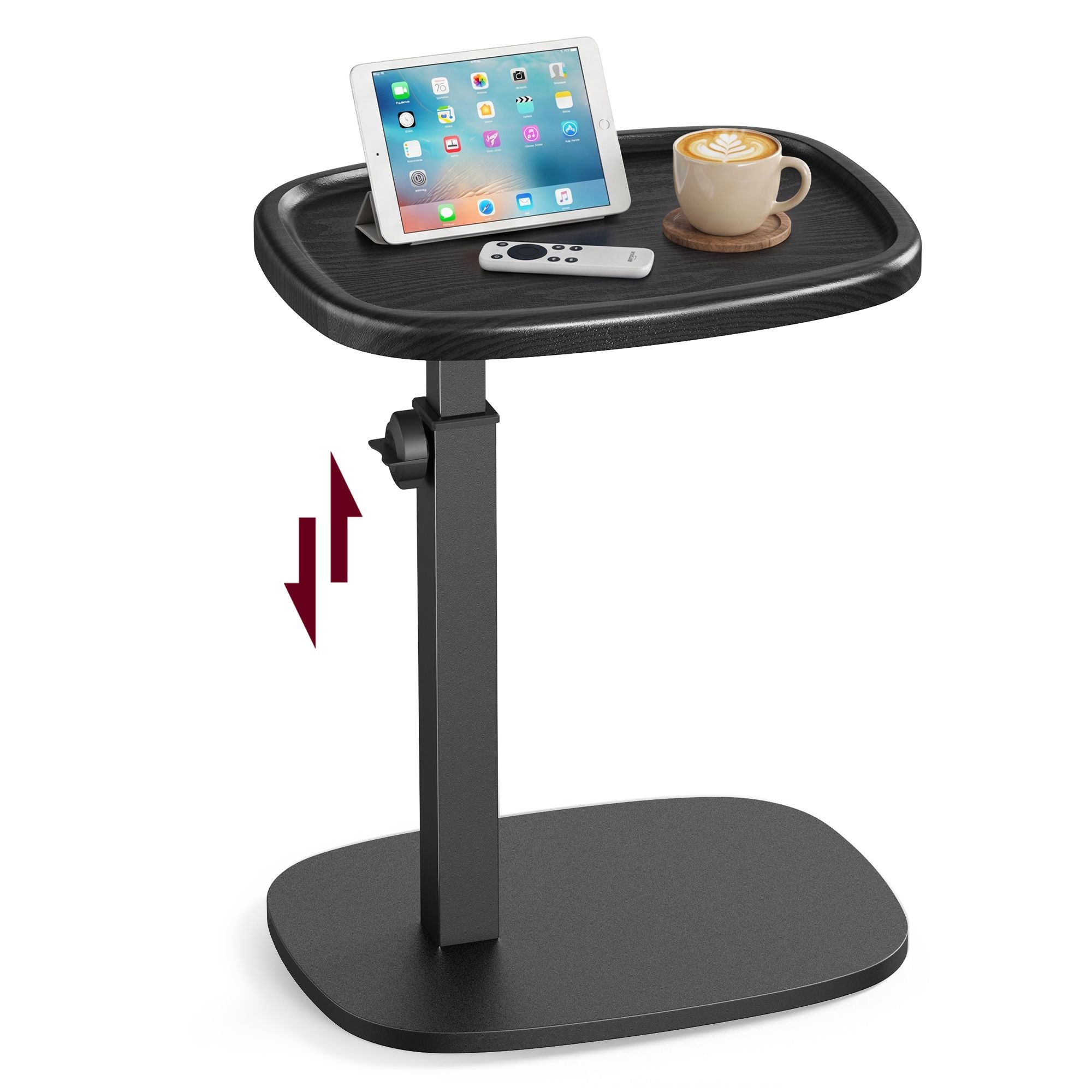 C-Shaped Sofa Side Table - Black