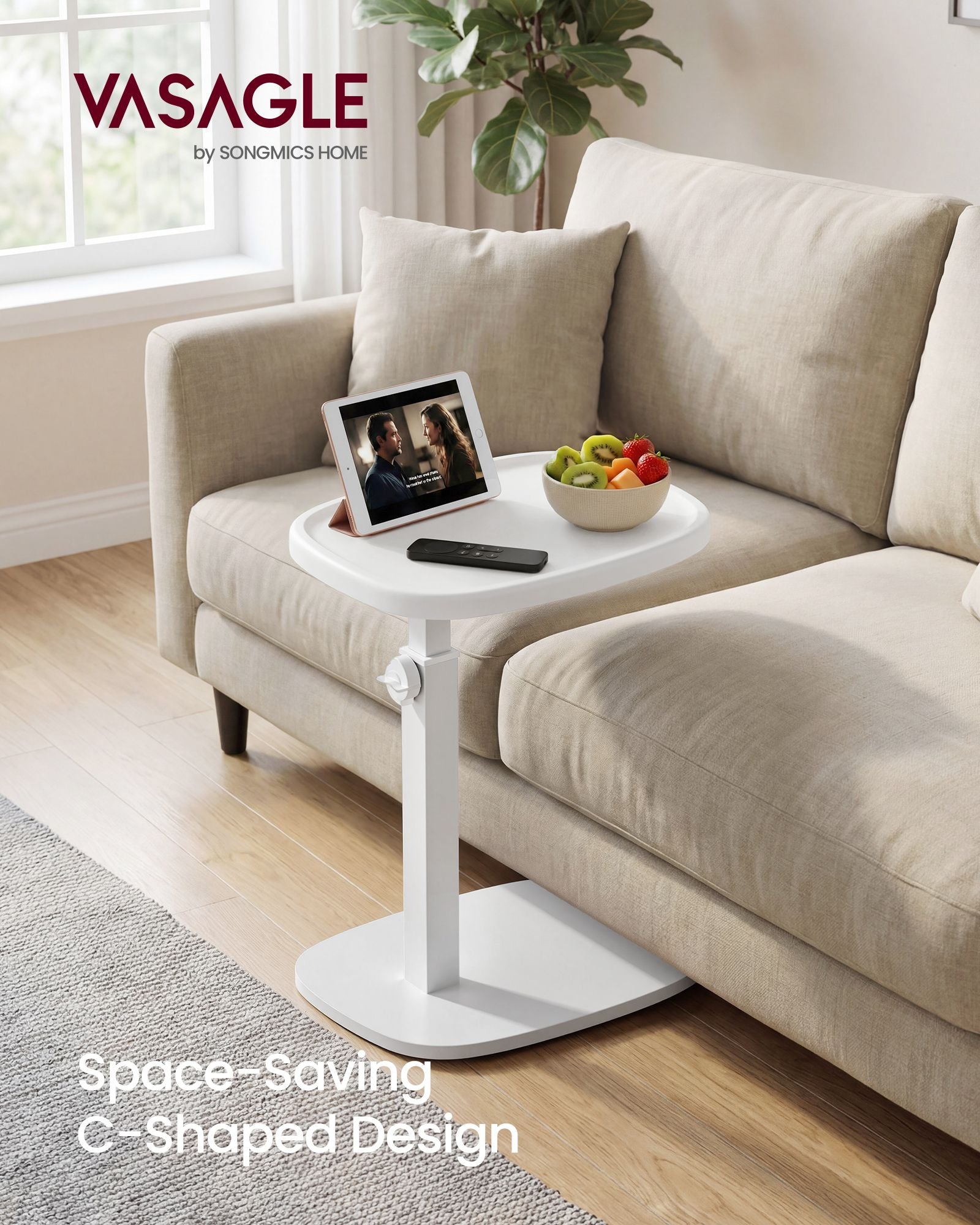 C-Shaped Sofa Side Table