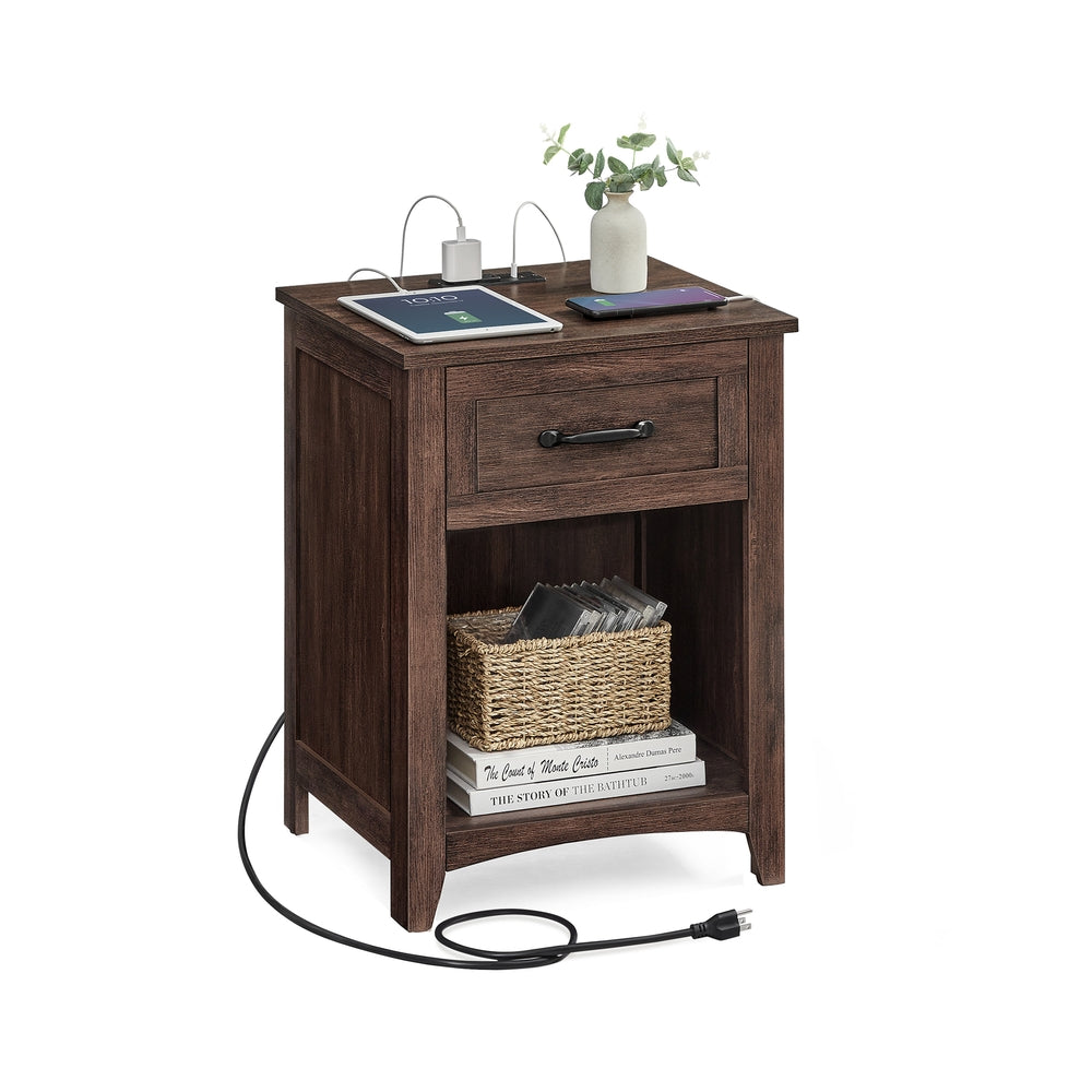 Farmhouse Nightstand - Maroon Brown