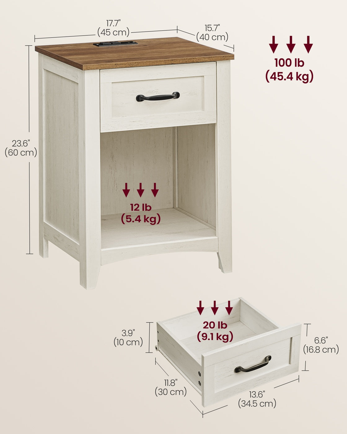 Set Of 2 Farmhouse Nightstands