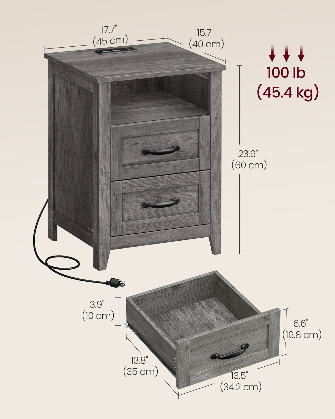 Set Of 2 Farmhouse Nightstands