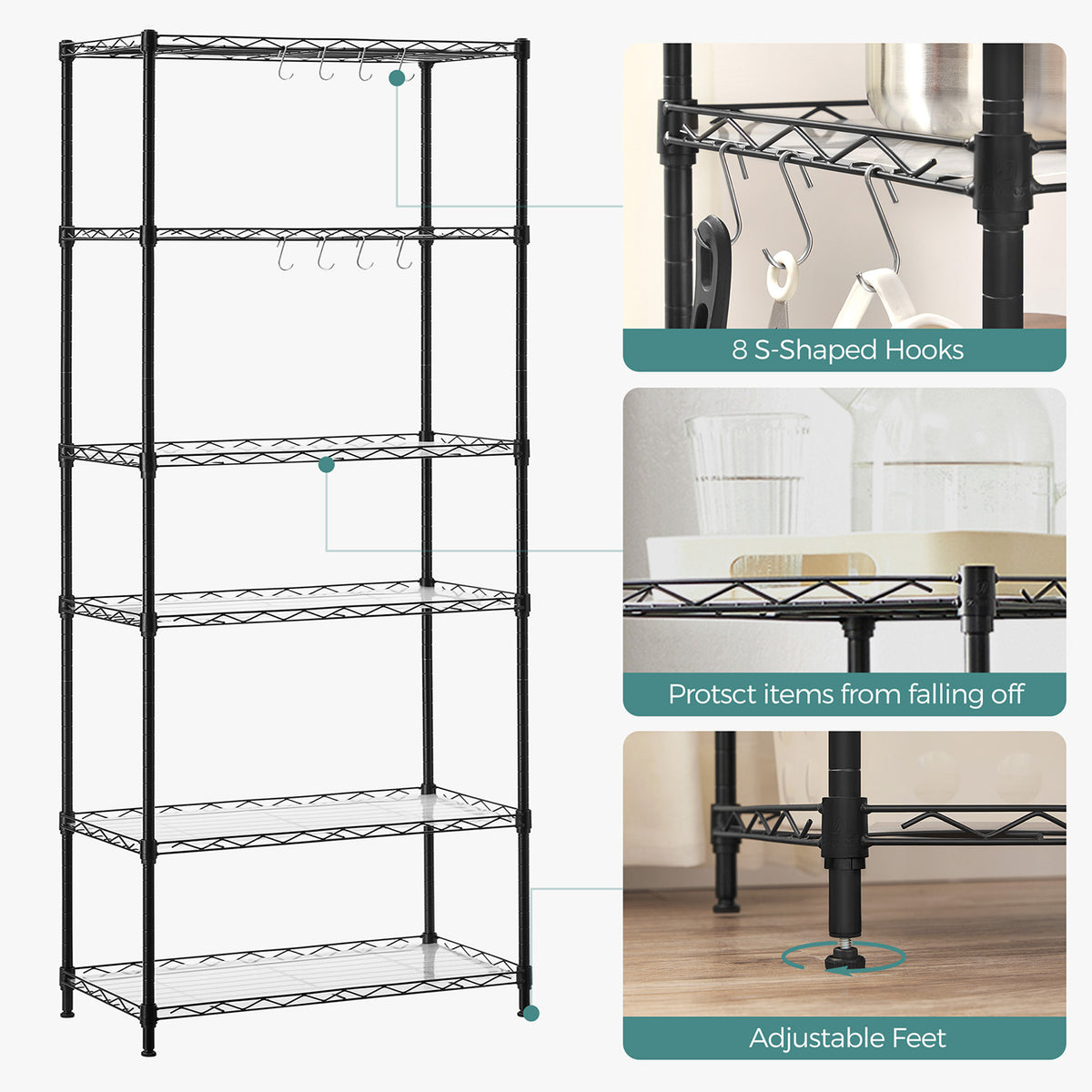 6-Tier Metal Storage Shelf
