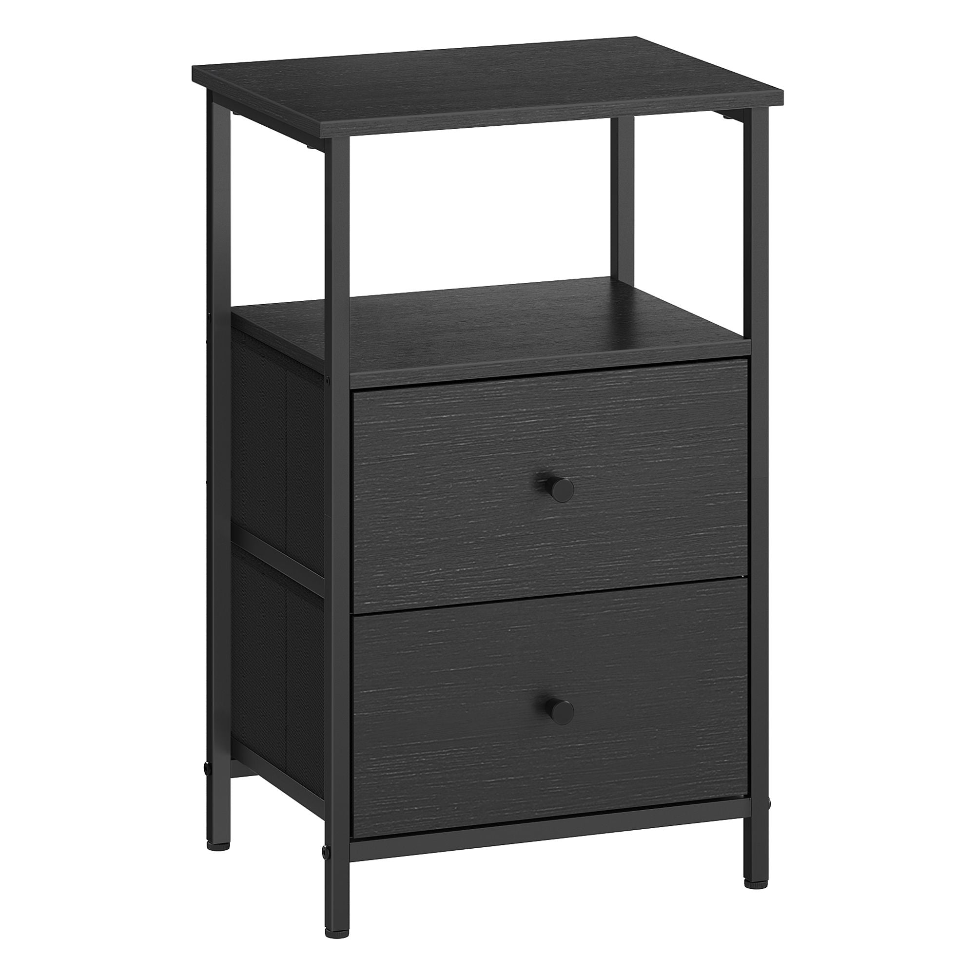 Nightstand - Side Table with 2 Fabric Drawers