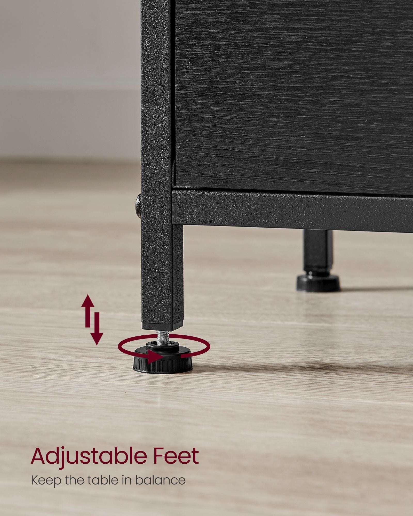 Nightstand - Side Table with 2 Fabric Drawers
