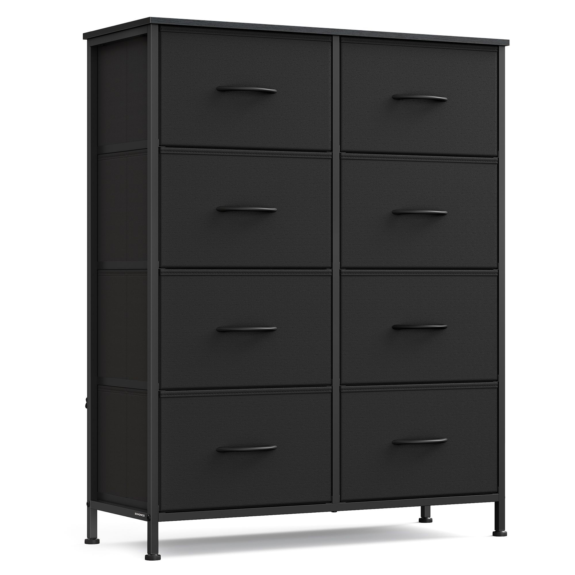 Dresser for Bedroom - 8-Drawer Storage Organizer - Ink Black & Ebony Black - Steel Frame - Ink Black, Ebony Black