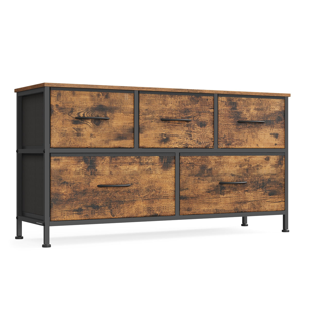 Dresser for Bedroom - Wide Dresser with 5 Fabric Drawers