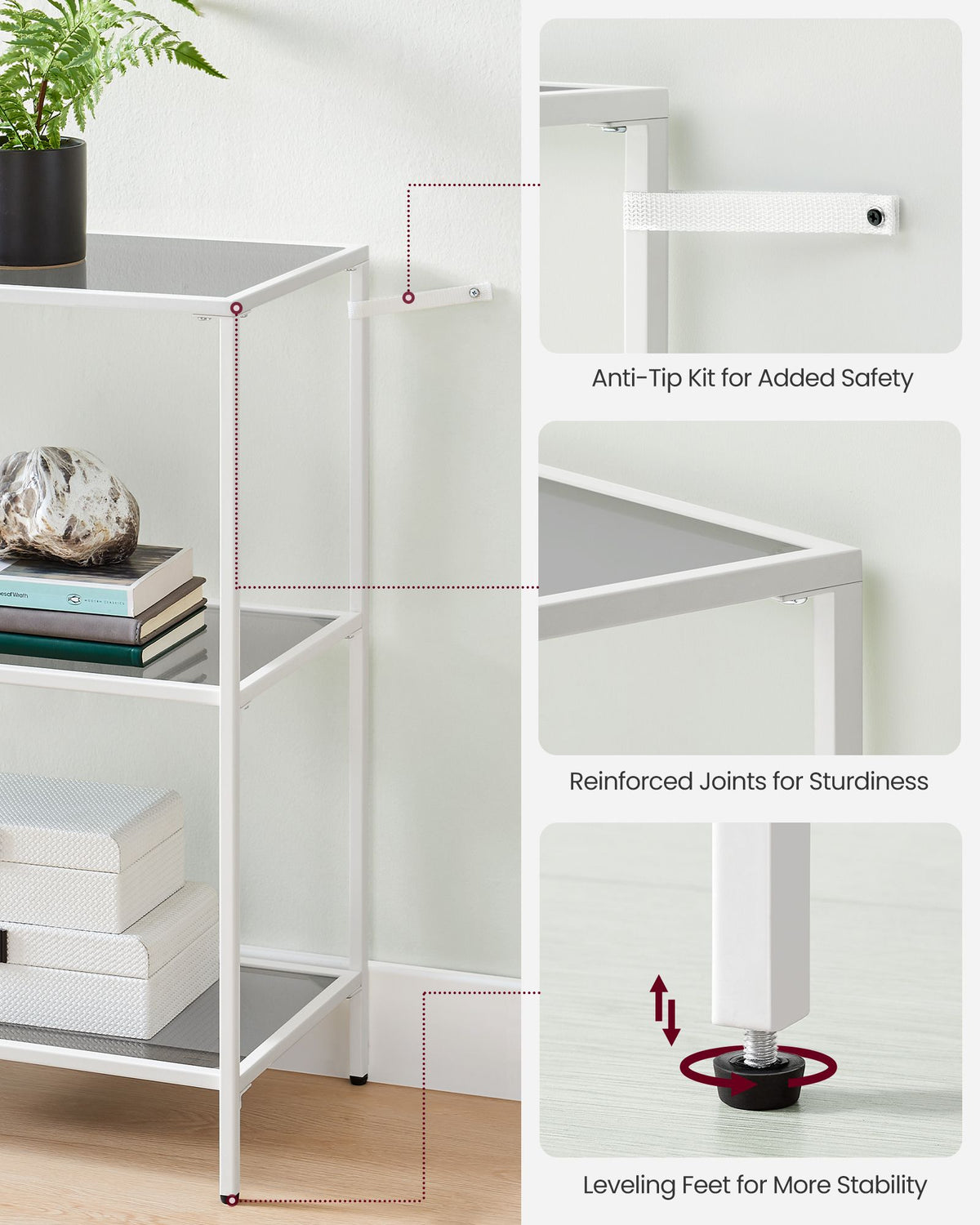 Console Table - 51.2-Inch - 3 Shelves