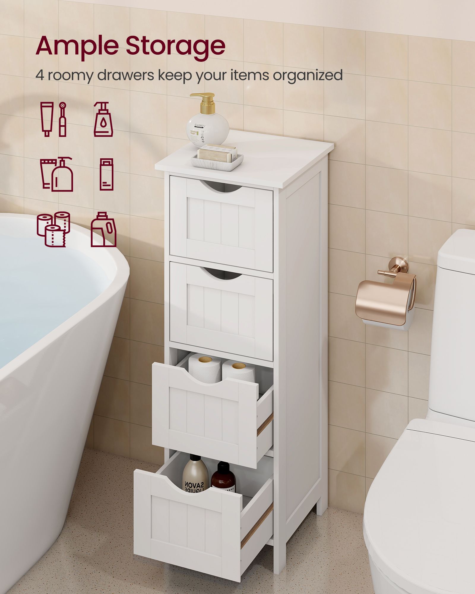 Slim Bathroom Storage Cabinet
