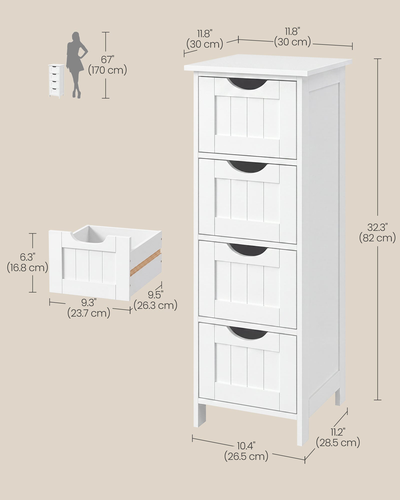 Slim Bathroom Storage Cabinet