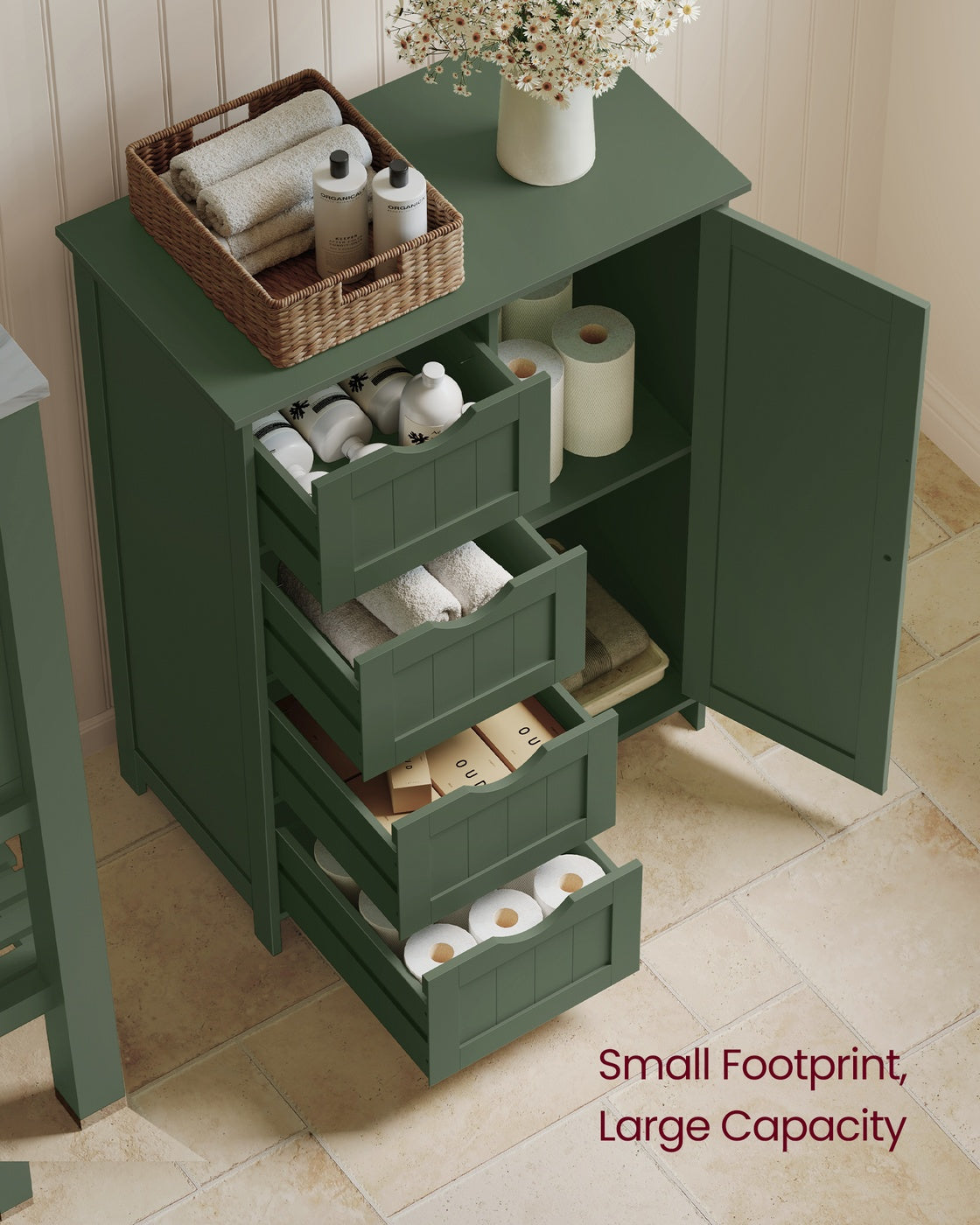 Freestanding Storage Cabinet - 32 inch - 2 Drawers and Adjustable Shelf