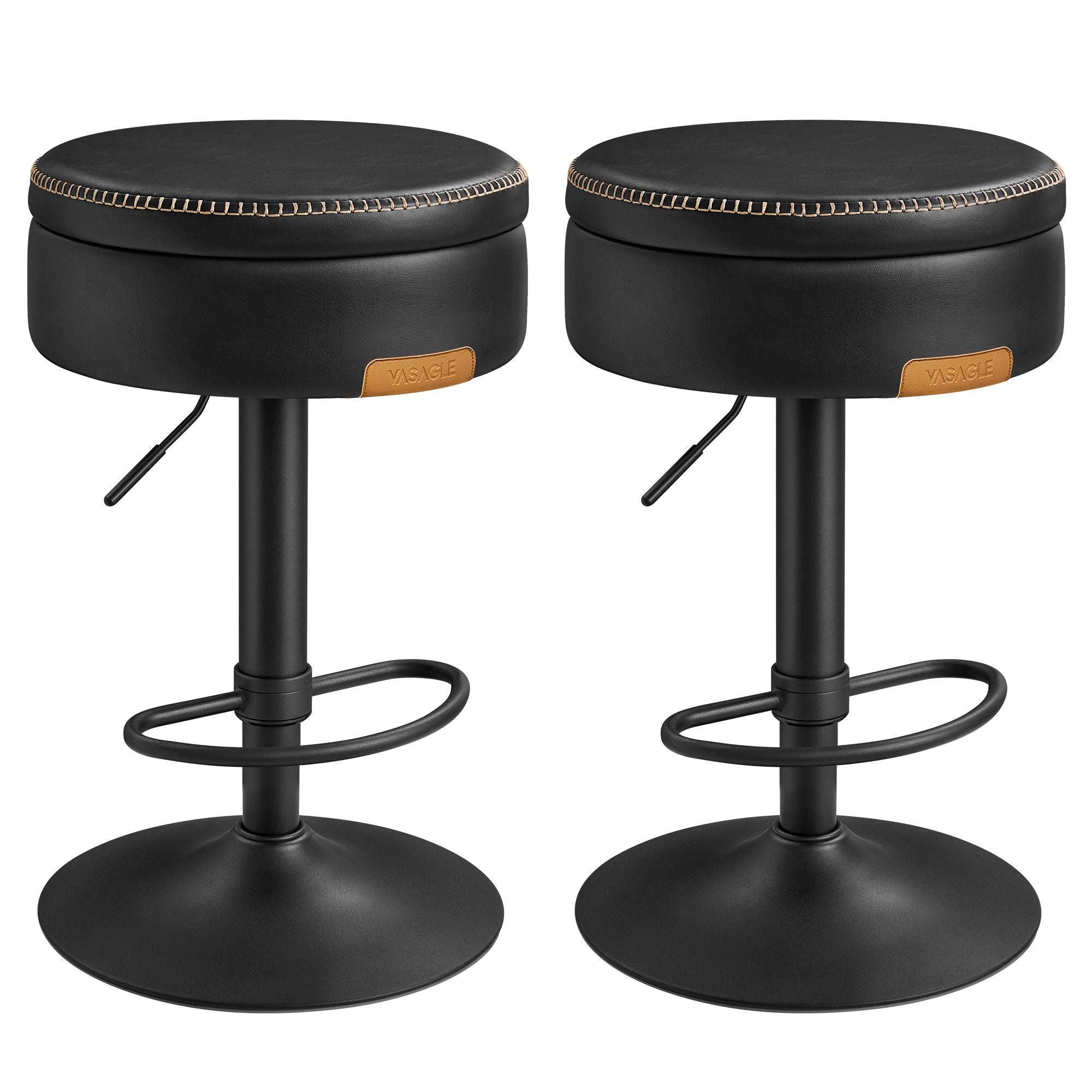 Swivel Bar Stools Set Of 2 - Ink Black
