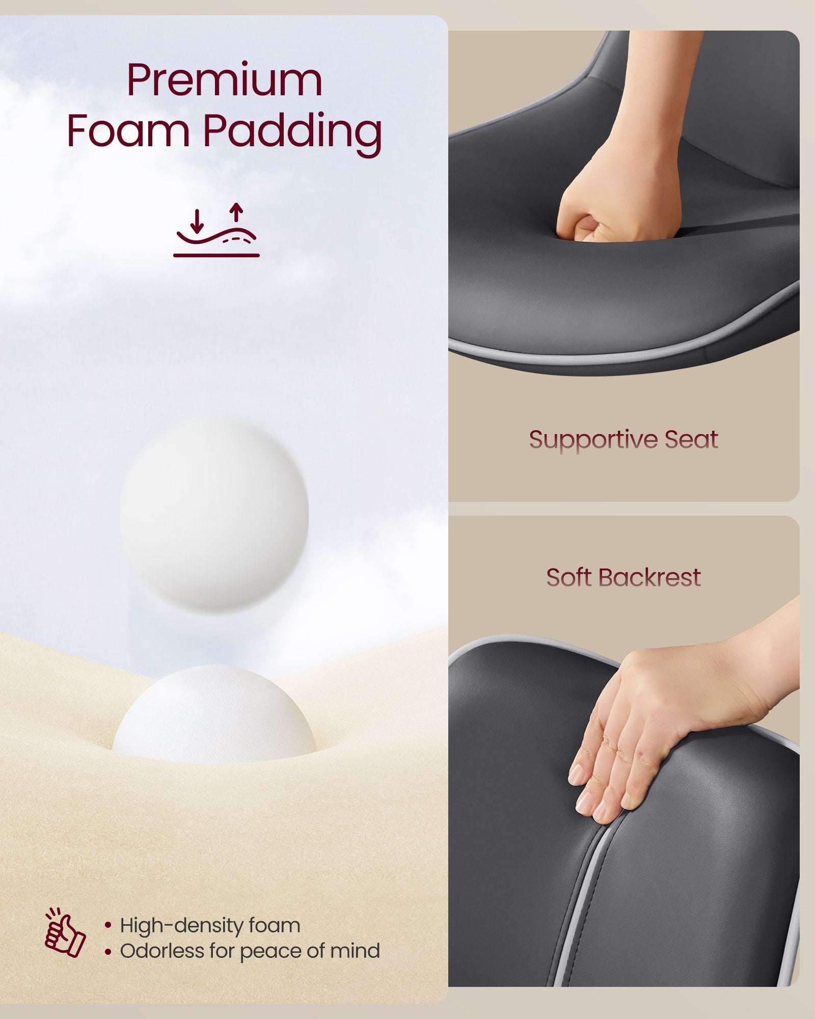 Bar Stools Set of 2 - Adjustable Height Swivel Barstools - Ink Black