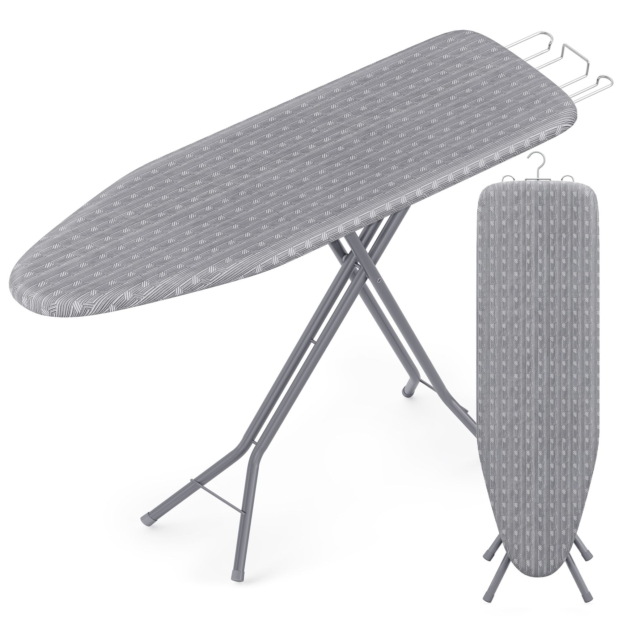 Ironing Board - Foldable Iron Board - Height Adjustable Up - Light Gray