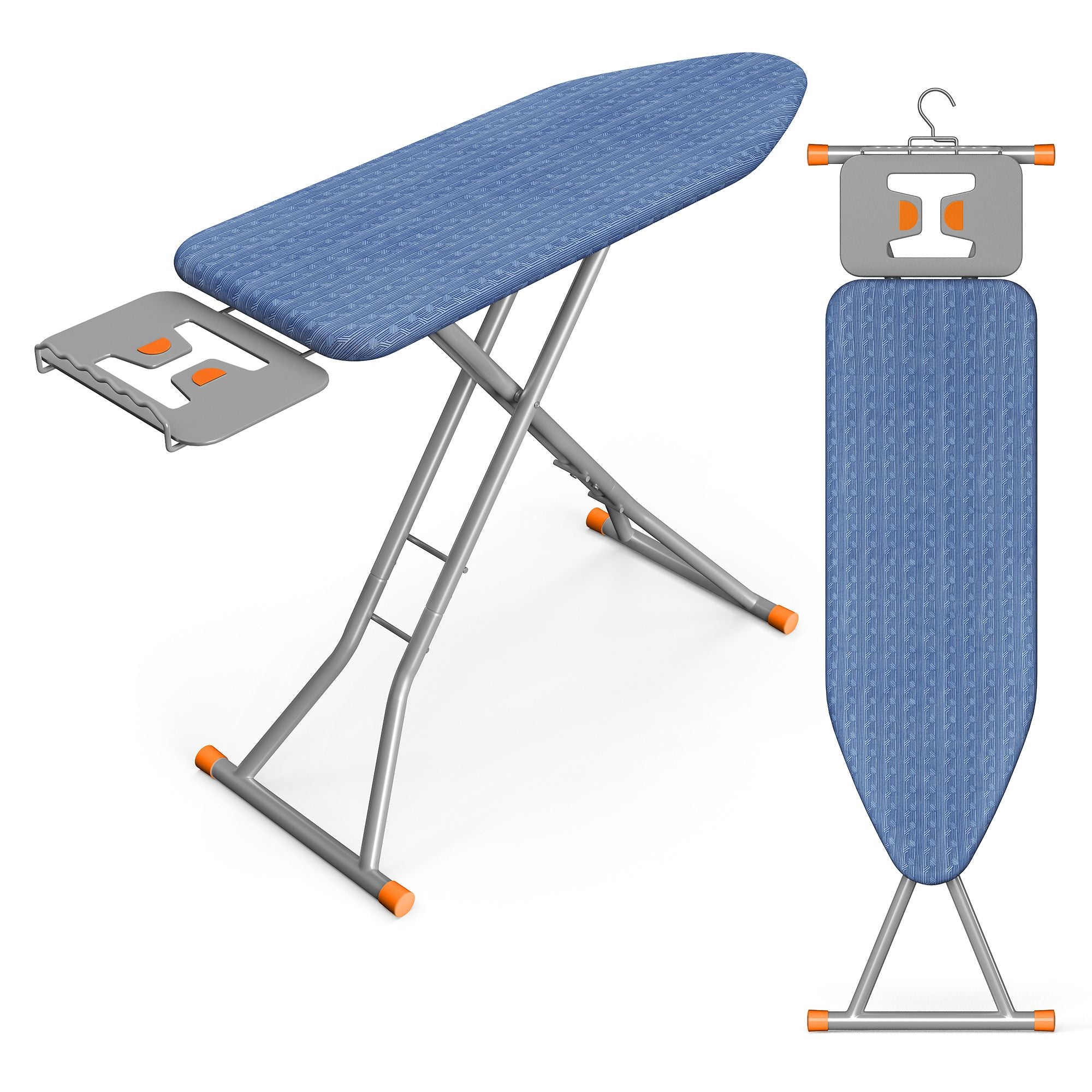 Ironing Board - Foldable Iron Board - Height Adjustable Up - Blue Iron Rest