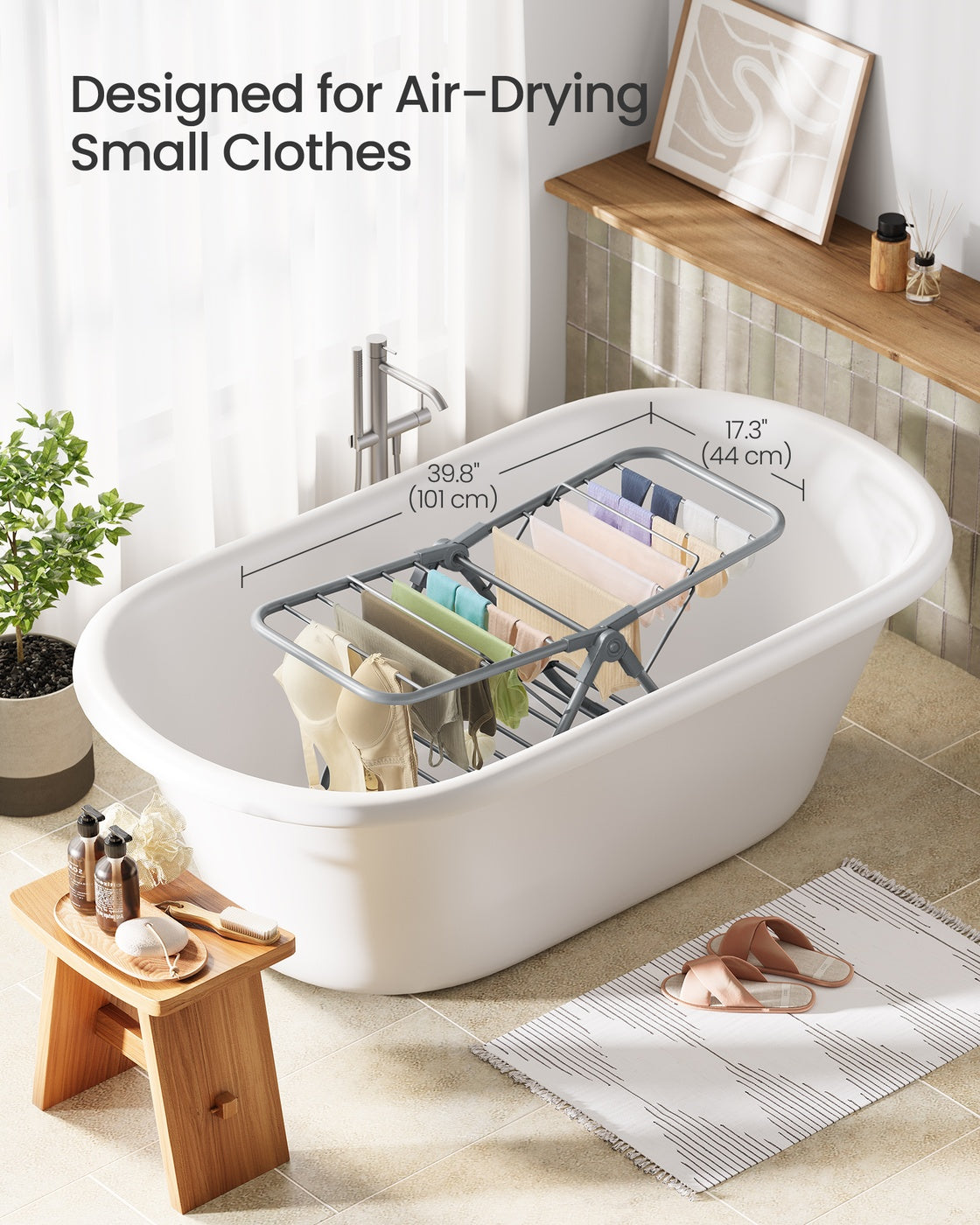 Small Foldable 2-Level Clothes Drying Rack - Cloud White