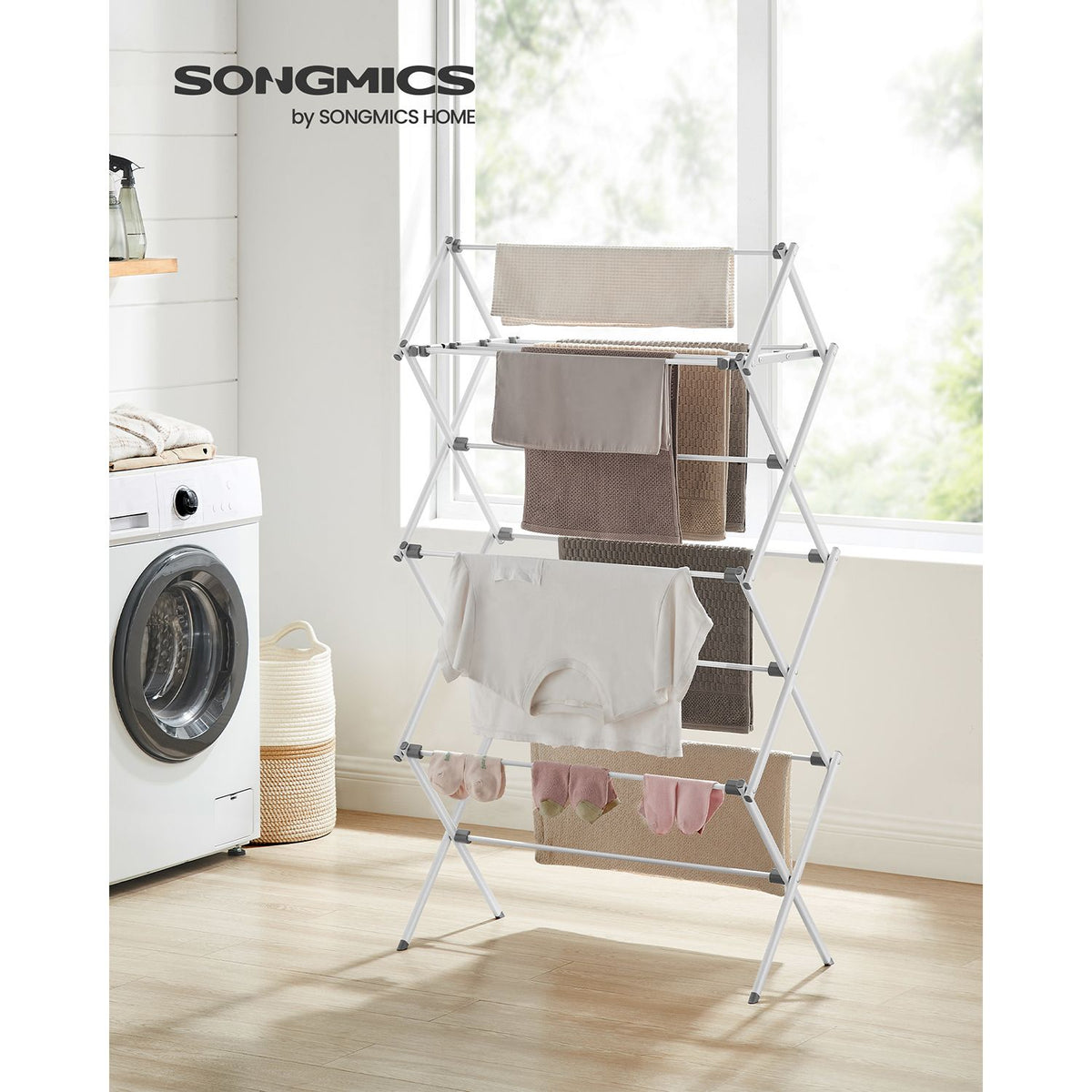 Foldable Clothes Drying Rack - Steel Frame - Space-Saving Fold