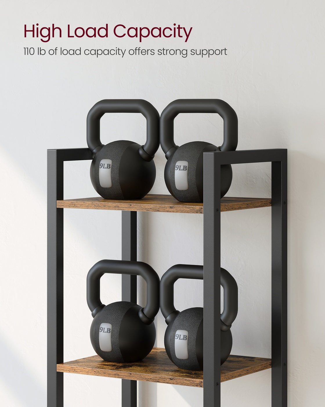 Narrow Bookshelf - 4-Tier - 9.4 x 15.7 x 42 inches