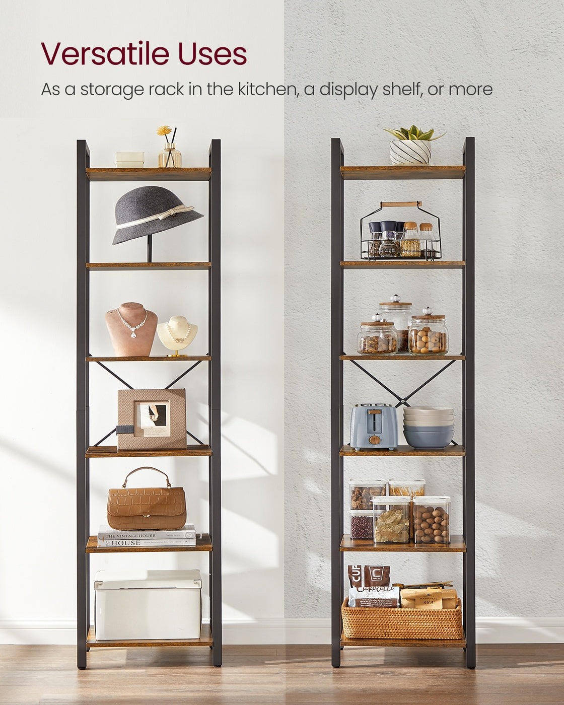 Narrow Bookshelf - 4-Tier - 9.4 x 15.7 x 42 inches