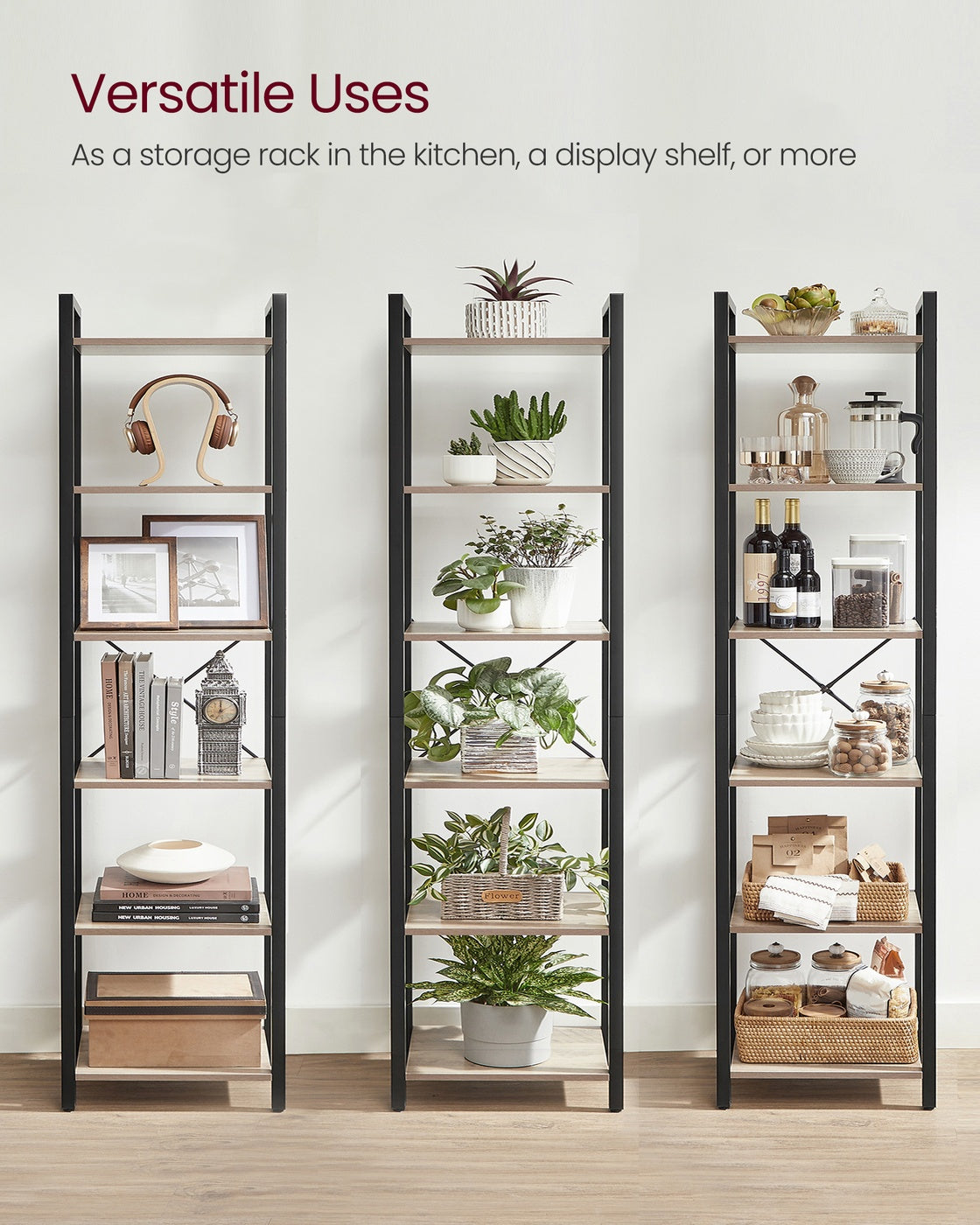 Narrow Bookshelf - 4-Tier - 9.4 x 15.7 x 42 inches