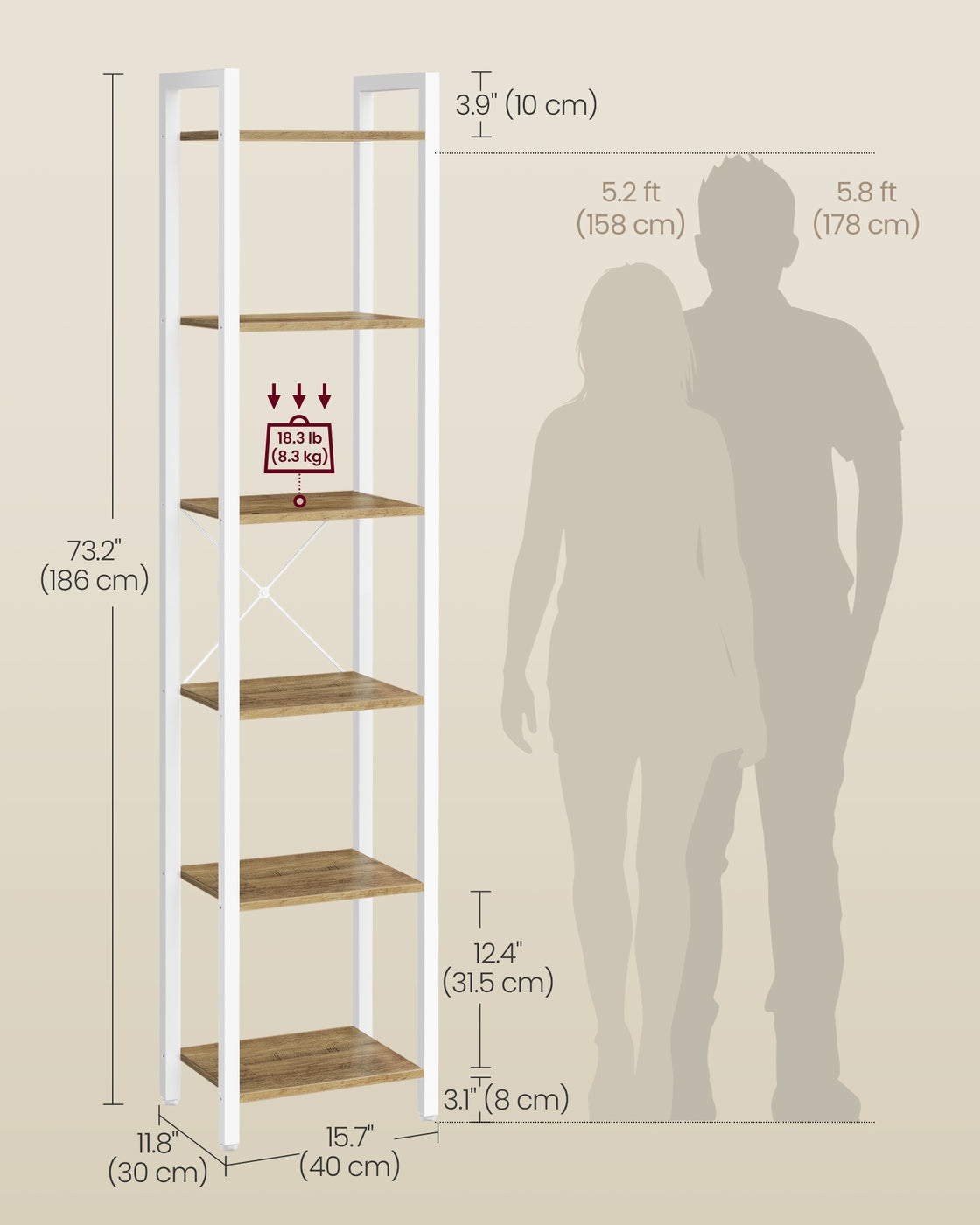 6-Tier Bookshelf