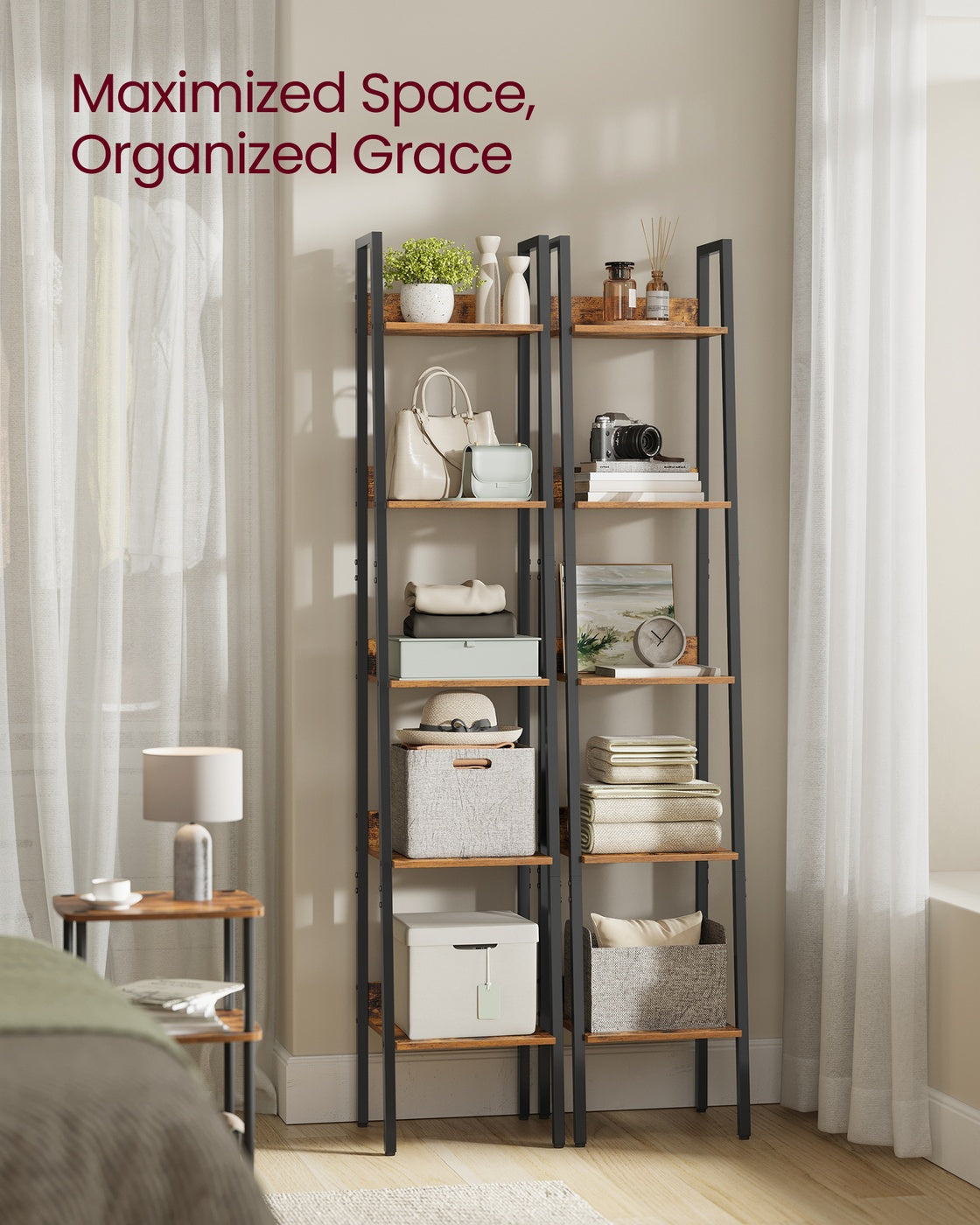 5-Tier Narrow Bookcase
