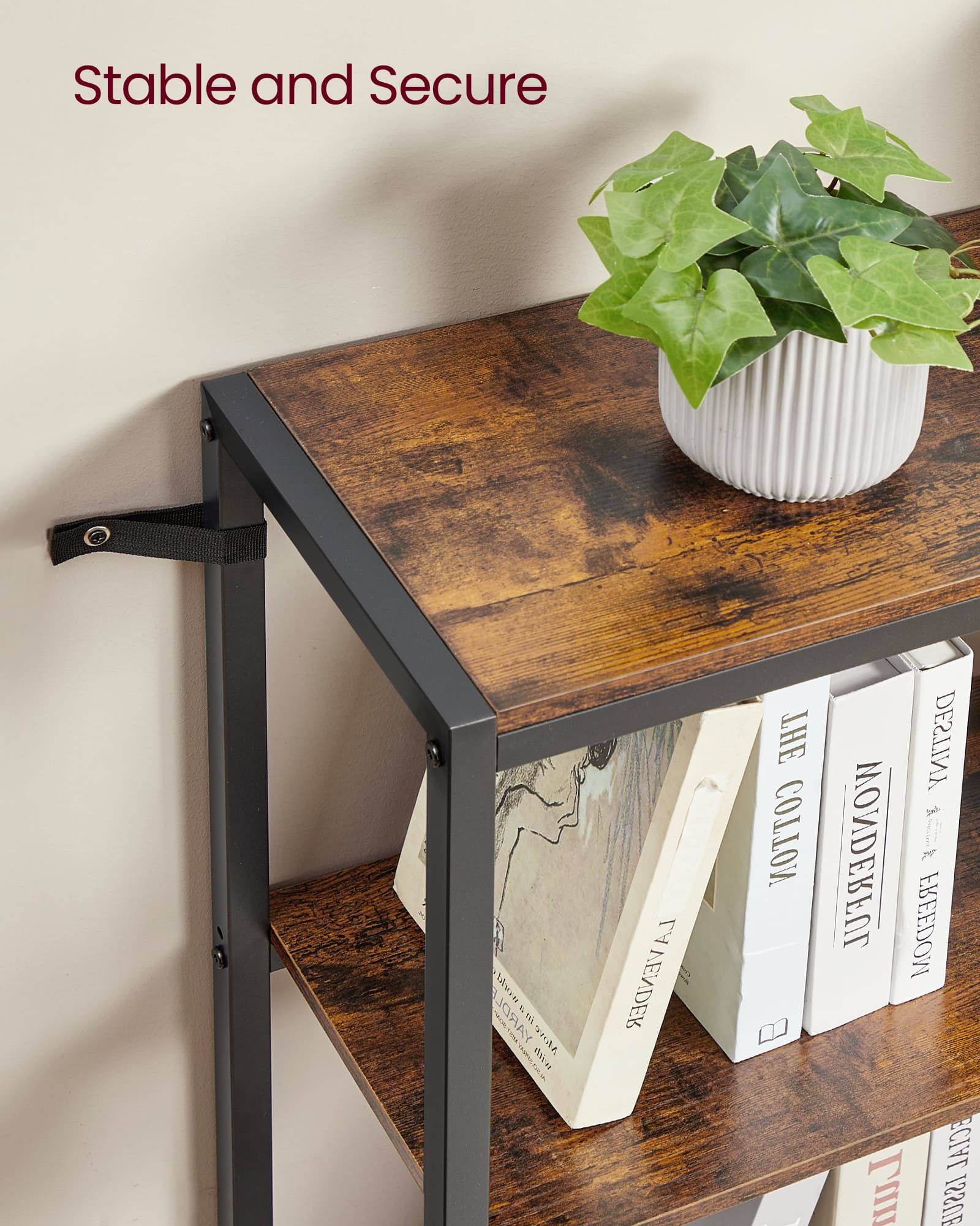 Wide Metal-Frame Bookshelf