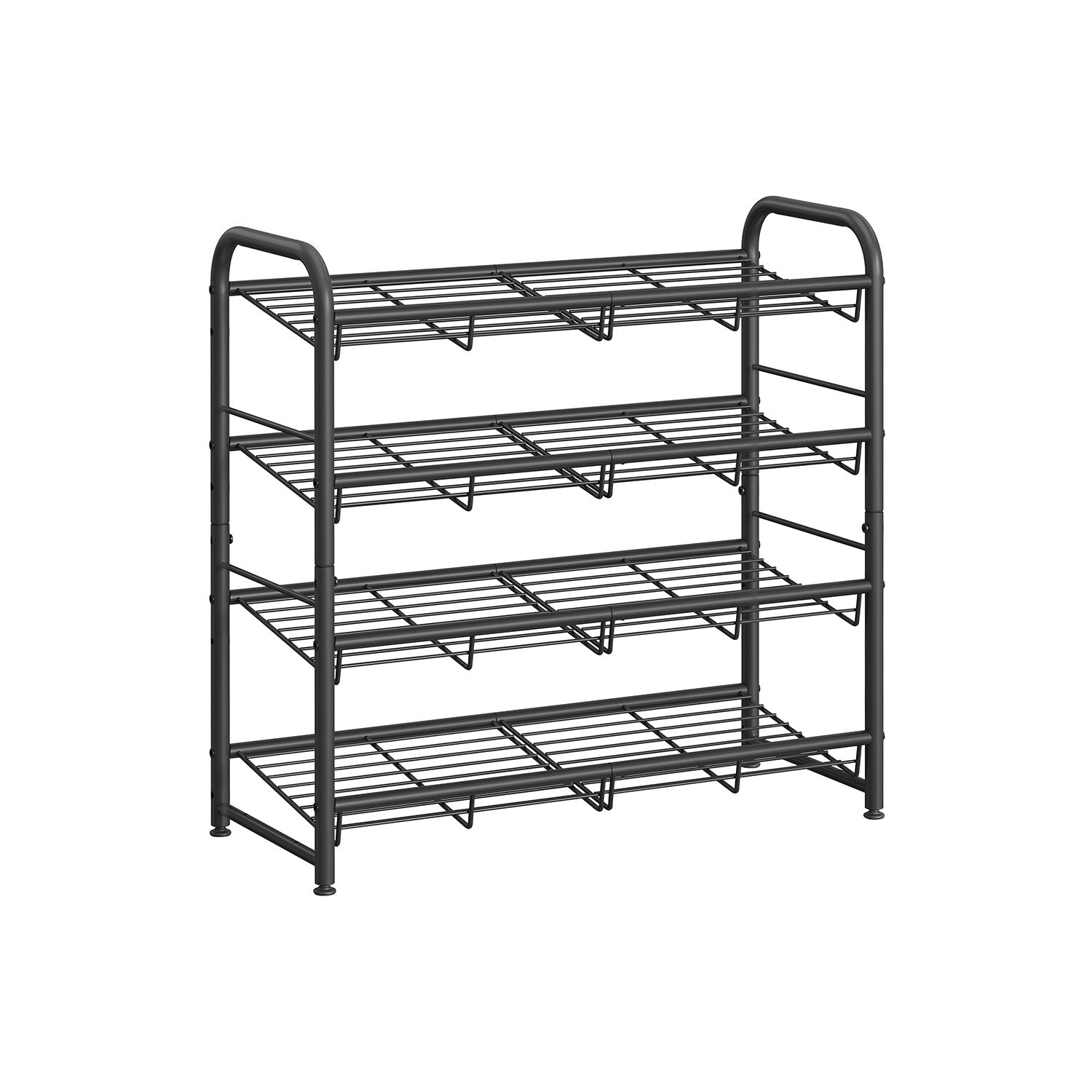 4 Tier Shoe Organizer Holds Up to 16 Pairs of Shoes - Black