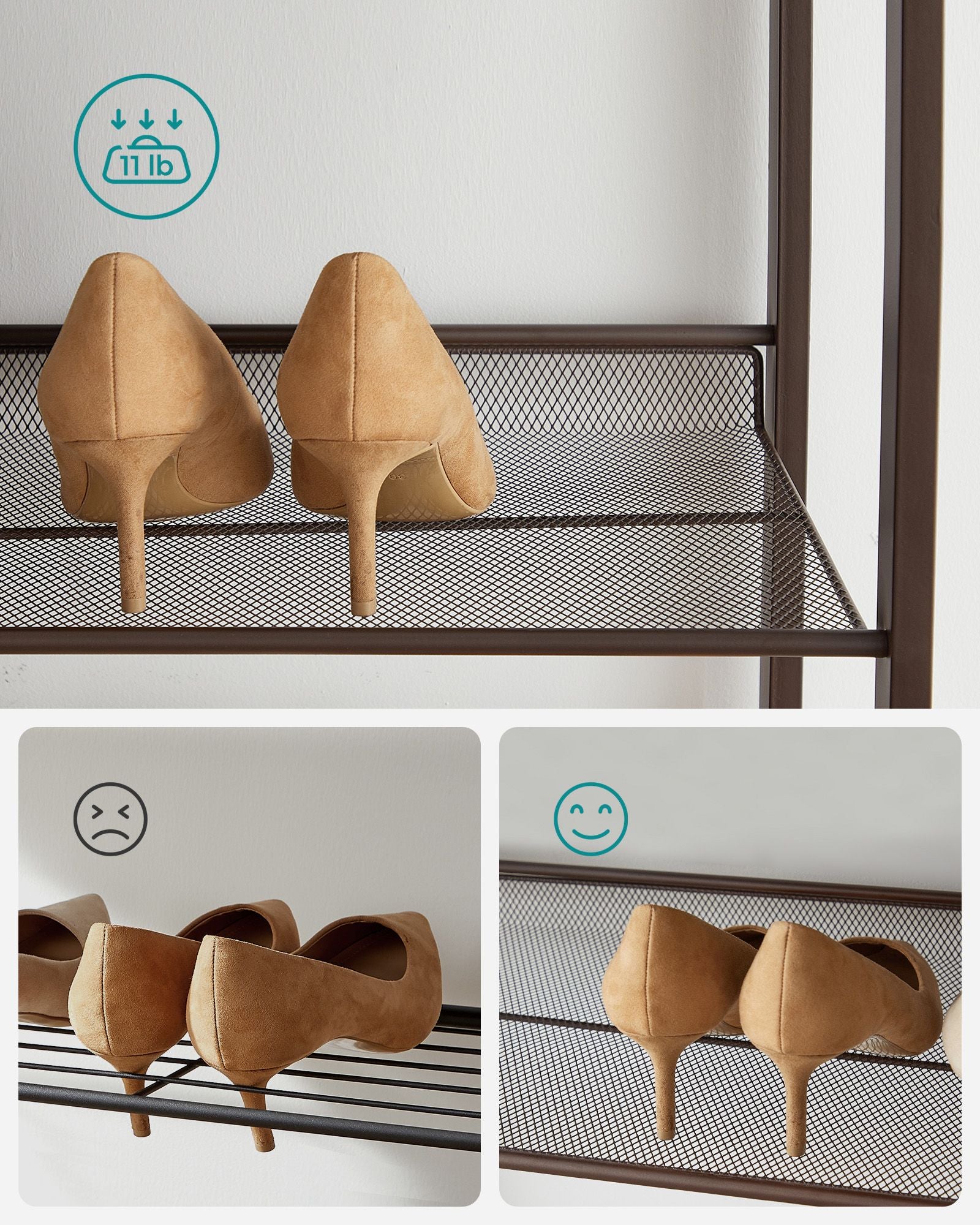 8-Tier Metal Shoe Organizer - Bronze